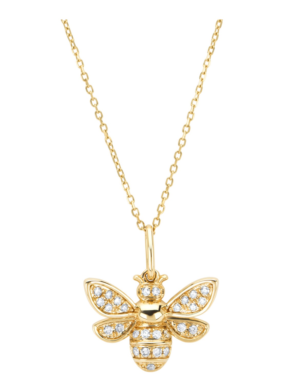 Diamond Point Geelgouden hanger, 0.12 ct diamant, Queen Bee - voorkant geelgoud