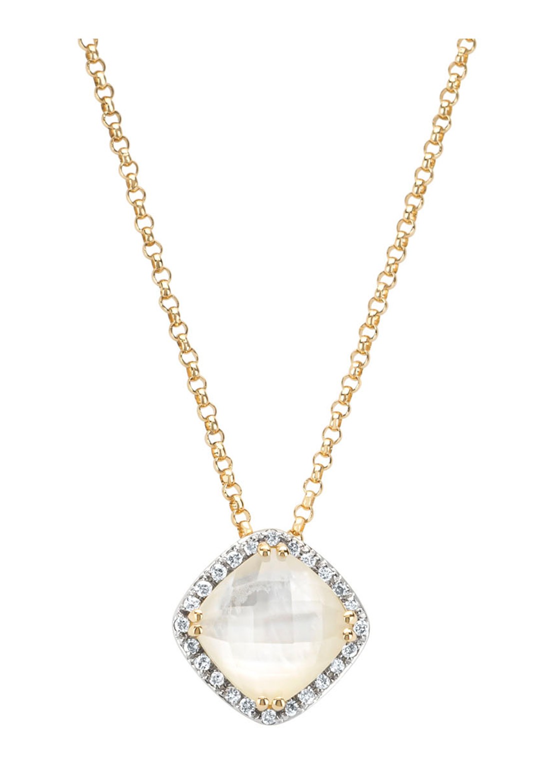Diamond Point Geelgouden hanger, 1.40 ct kwarts, Fiësta - voorkant geelgoud