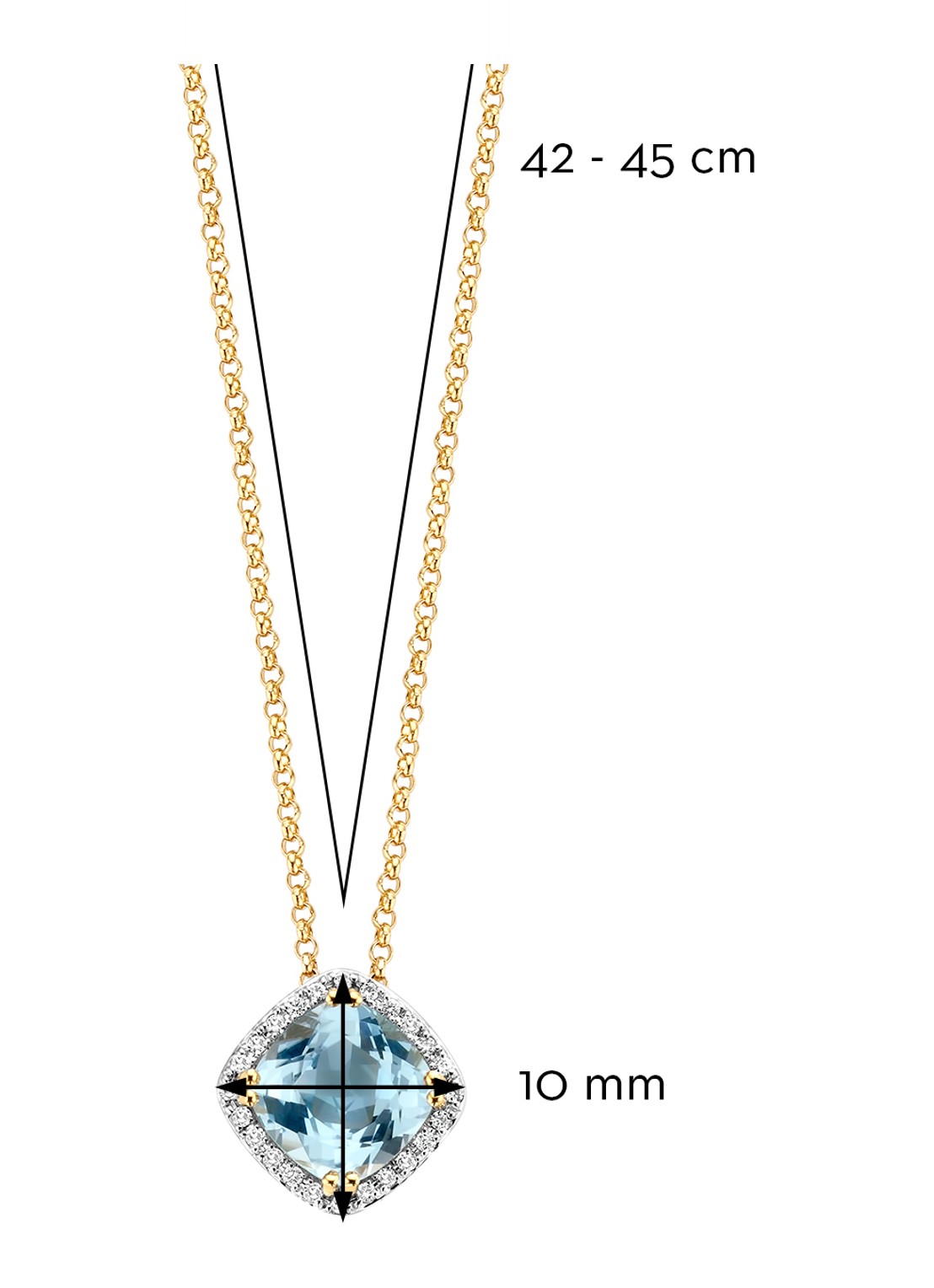 Diamond Point Geelgouden hanger 1.74 ct topaas Fiësta - detail geelgoud