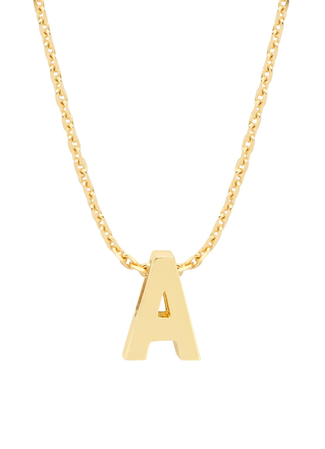 Diamond Point Geelgouden hanger A, Alphabet - voorkant 2 geelgoud