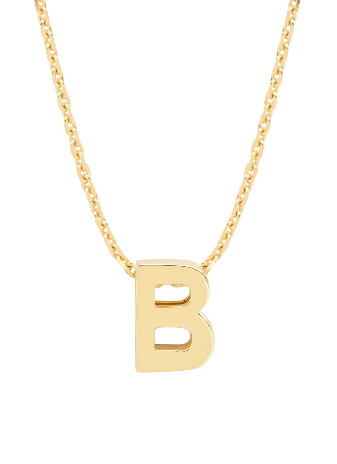 Diamond Point Geelgouden hanger B, Alphabet - voorkant geelgoud