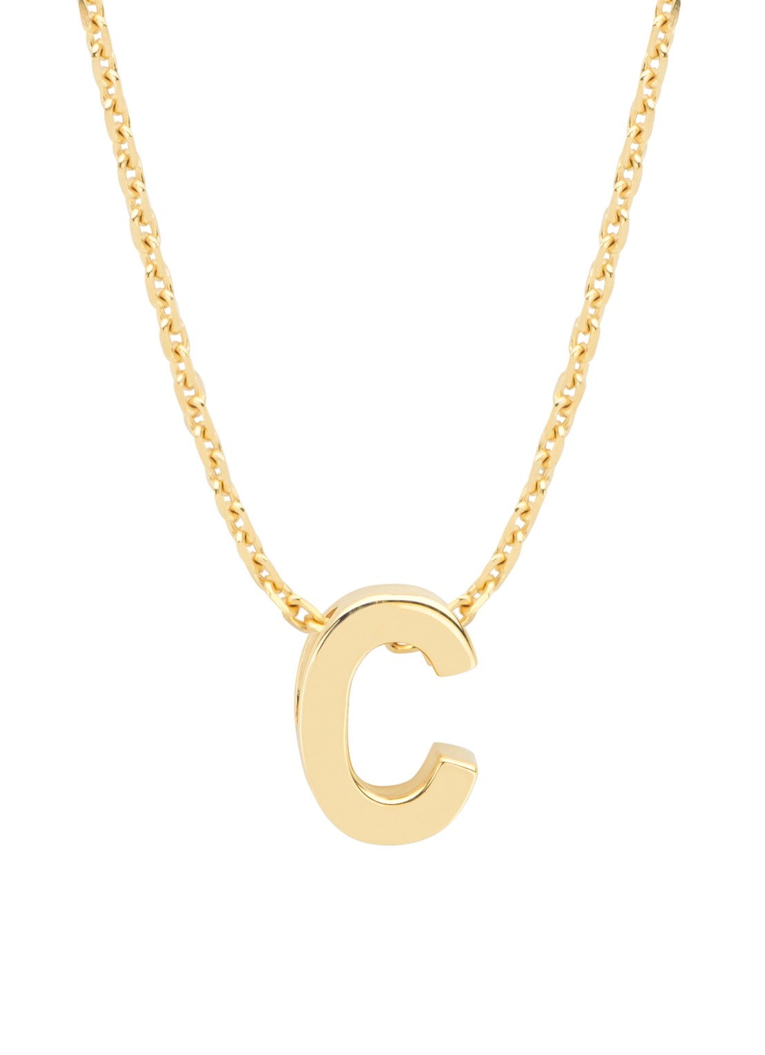 Diamond Point Geelgouden hanger C, Alphabet - voorkant 2 geelgoud