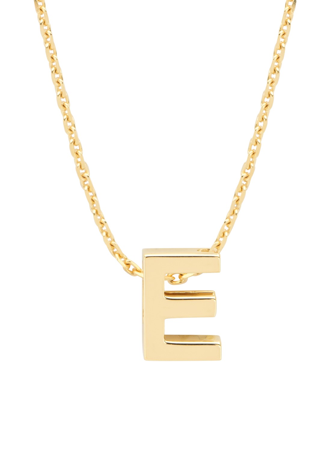 Diamond Point Geelgouden hanger E, Alphabet - voorkant 2 geelgoud