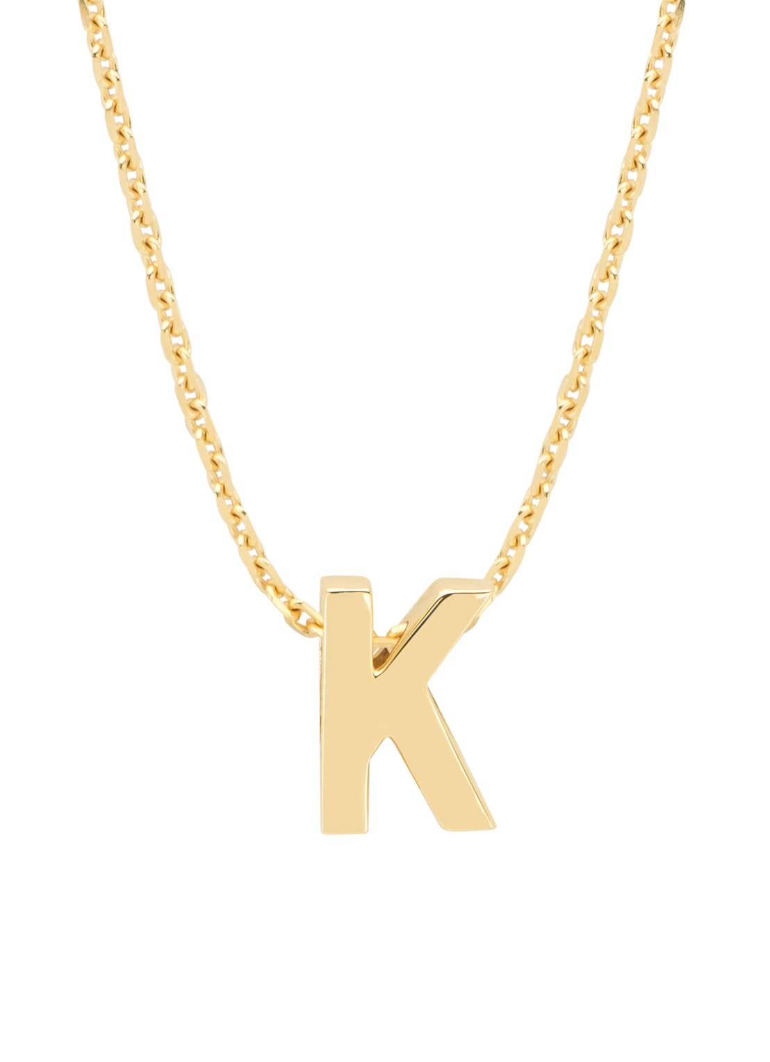 Diamond Point Geelgouden hanger K, Alphabet - voorkant geelgoud