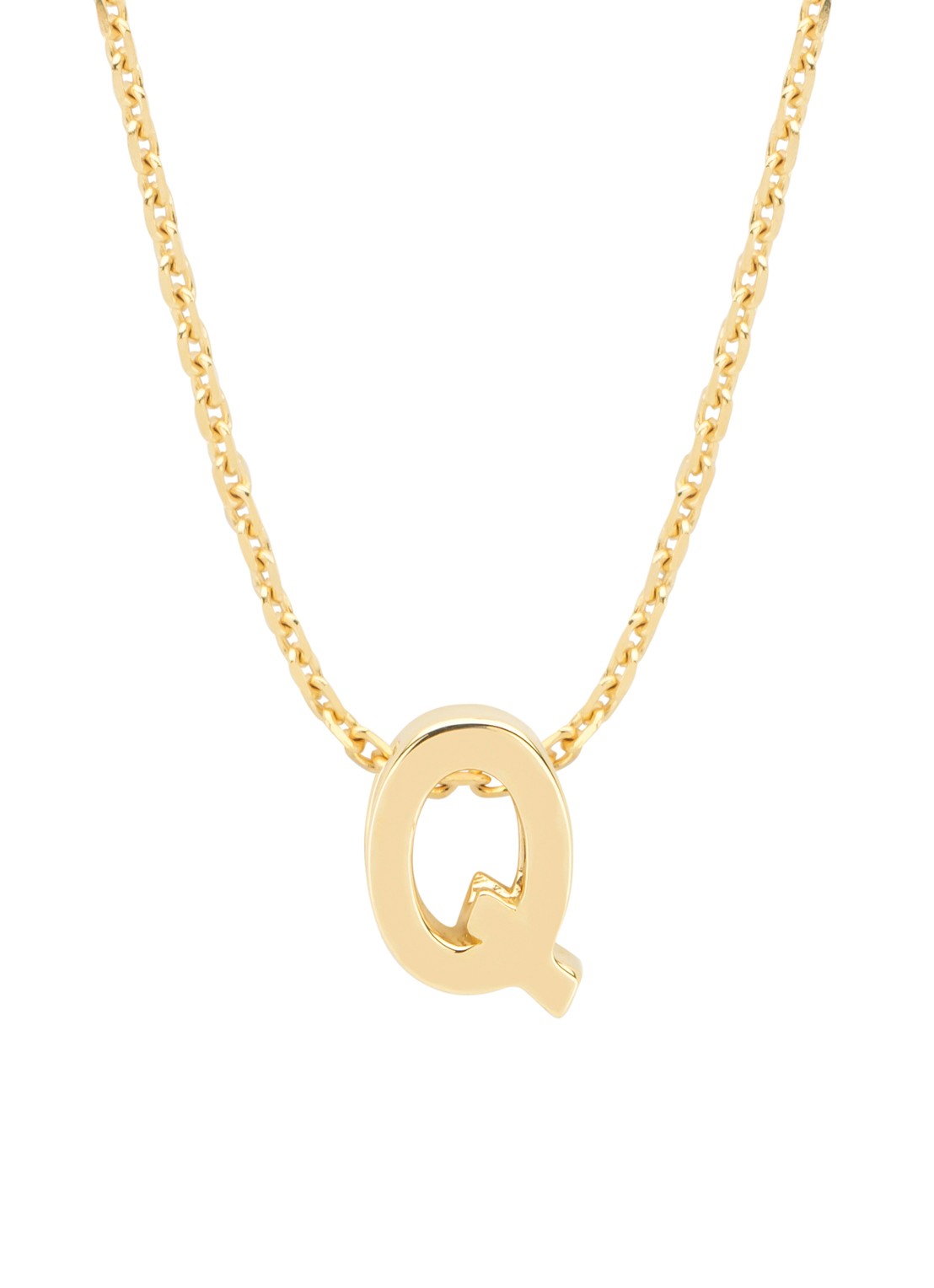 Diamond Point Geelgouden hanger Q, Alphabet - voorkant 2 geelgoud