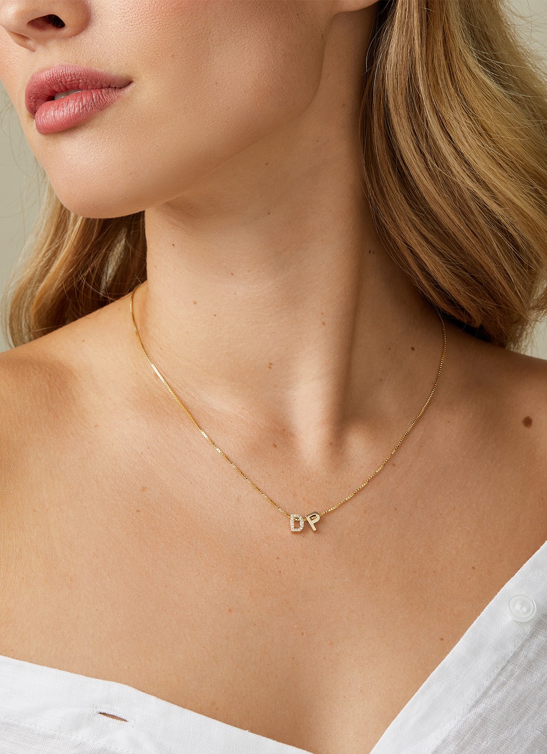 Diamond Point Geelgouden hanger S, Alphabet - voorkant 3 geelgoud