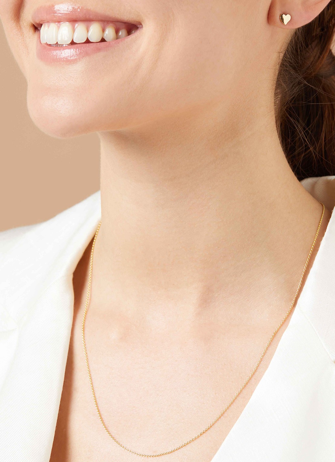 Diamond Point Geelgouden jasseron collier Timeless Treasures (50cm) - voorkant 3 geelgoud