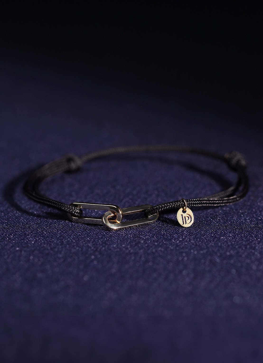 Diamond Point Geelgouden koord armband Closed Forever - detail geelgoud