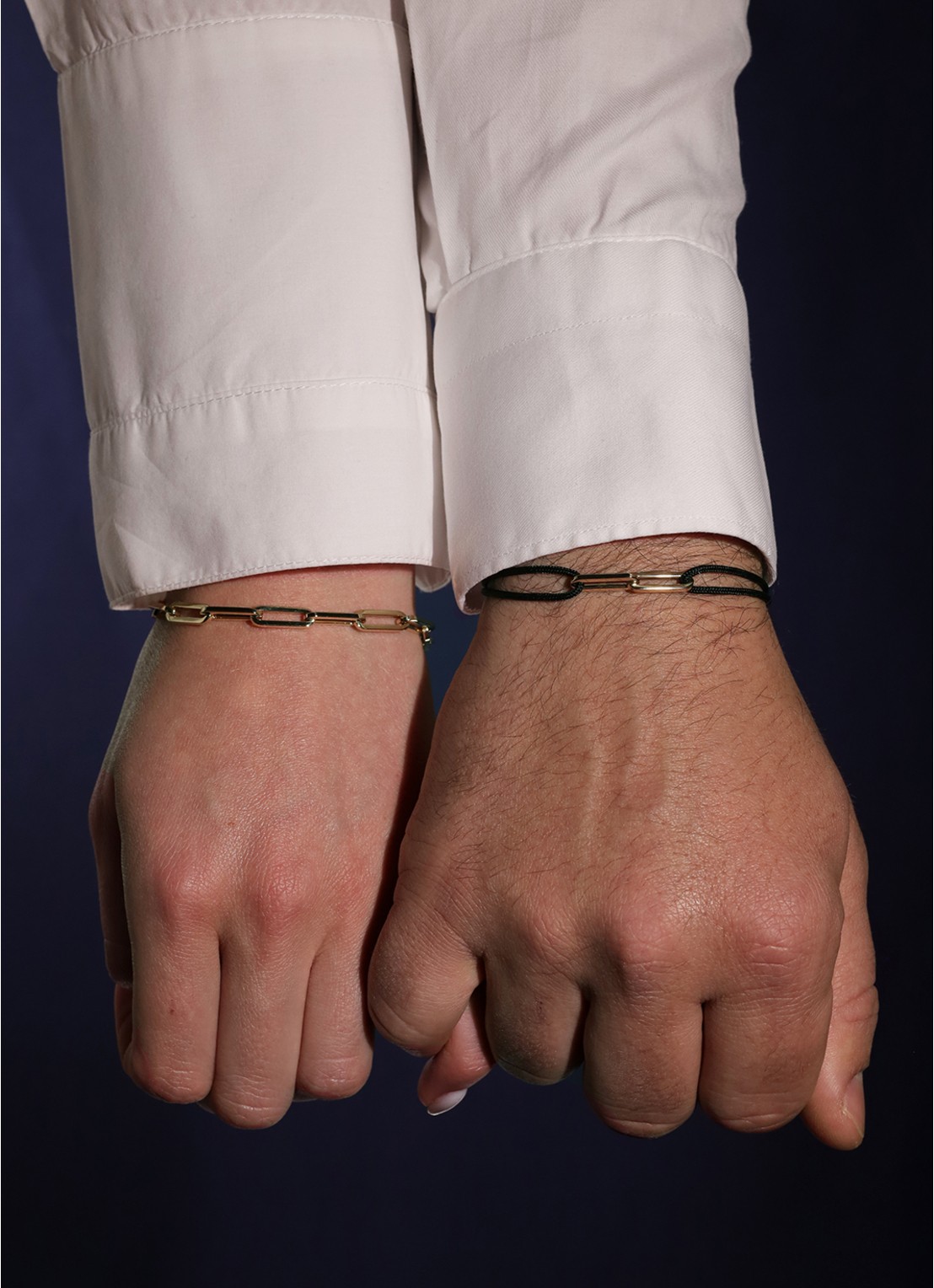 Diamond Point Geelgouden koord armband Closed Forever - voorkant 3 geelgoud