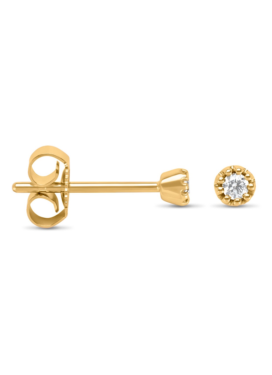 Diamond Point Geelgouden oorsieraden 0.06 ct diamant Joy - voorkant goud