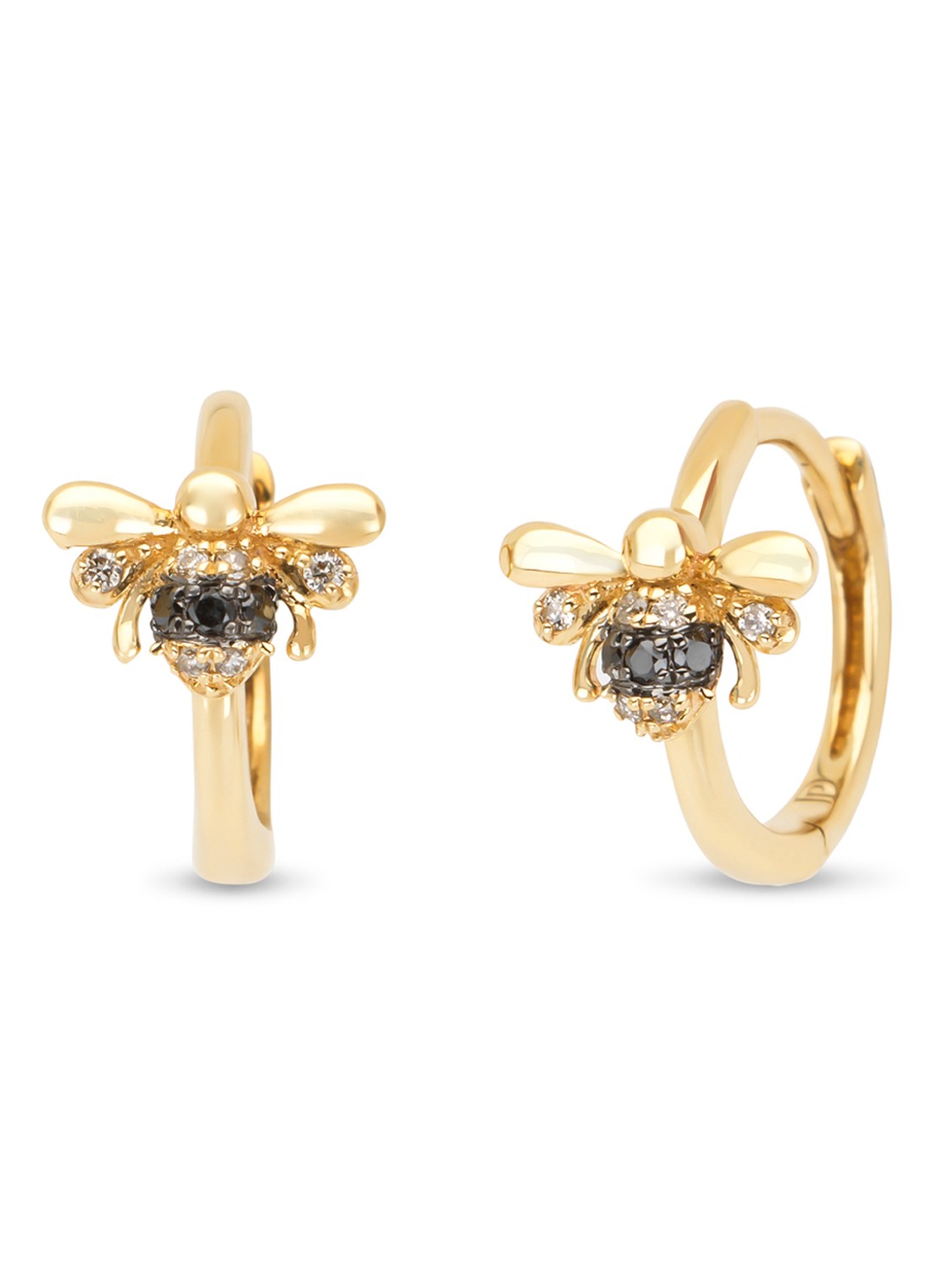 Diamond Point Geelgouden oorsieraden, 0.08 ct diamant, Queen Bee - voorkant geelgoud