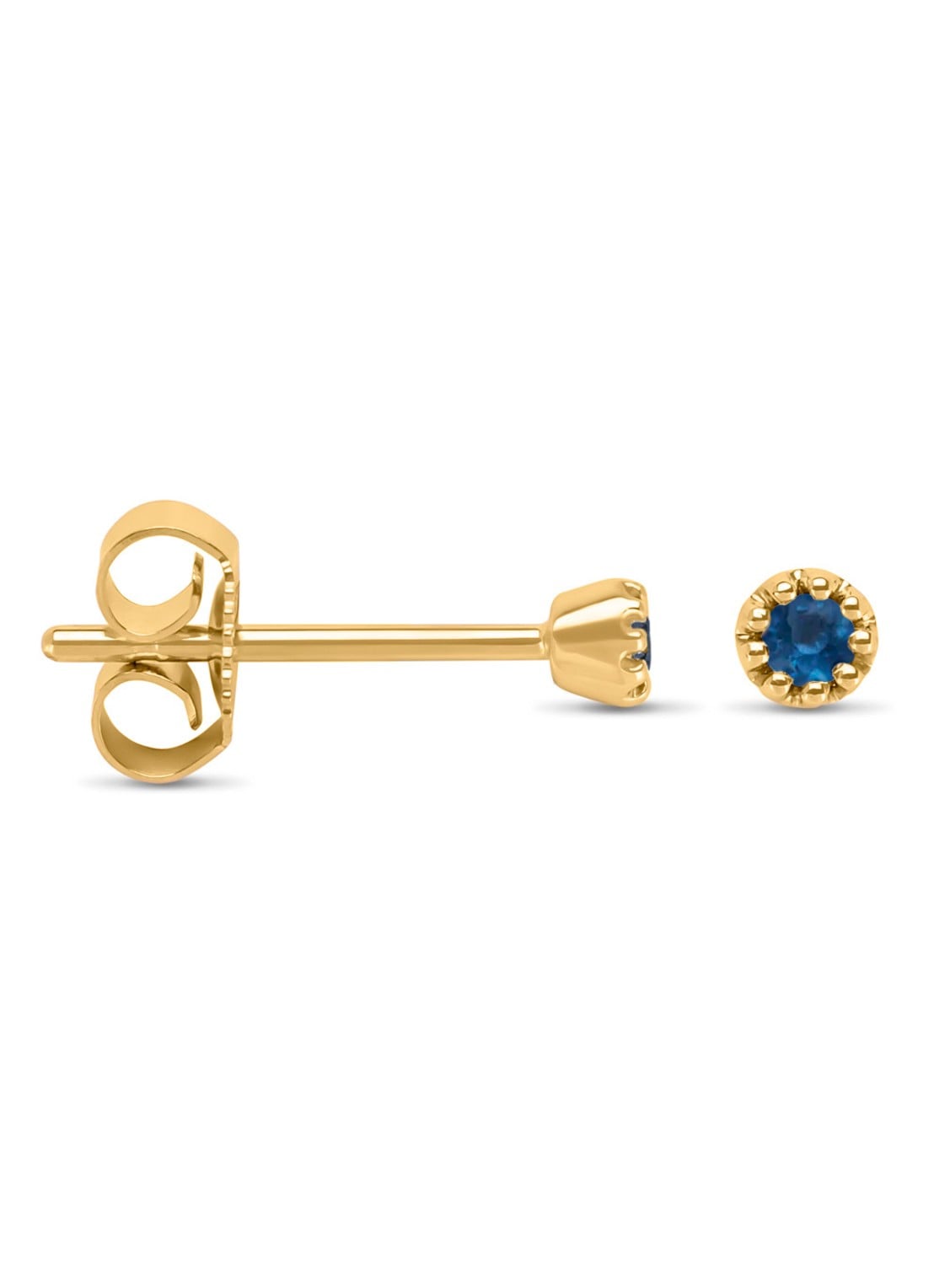 Diamond Point Geelgouden oorsieraden 0.10 ct blauwe saffier Joy - voorkant geelgoud