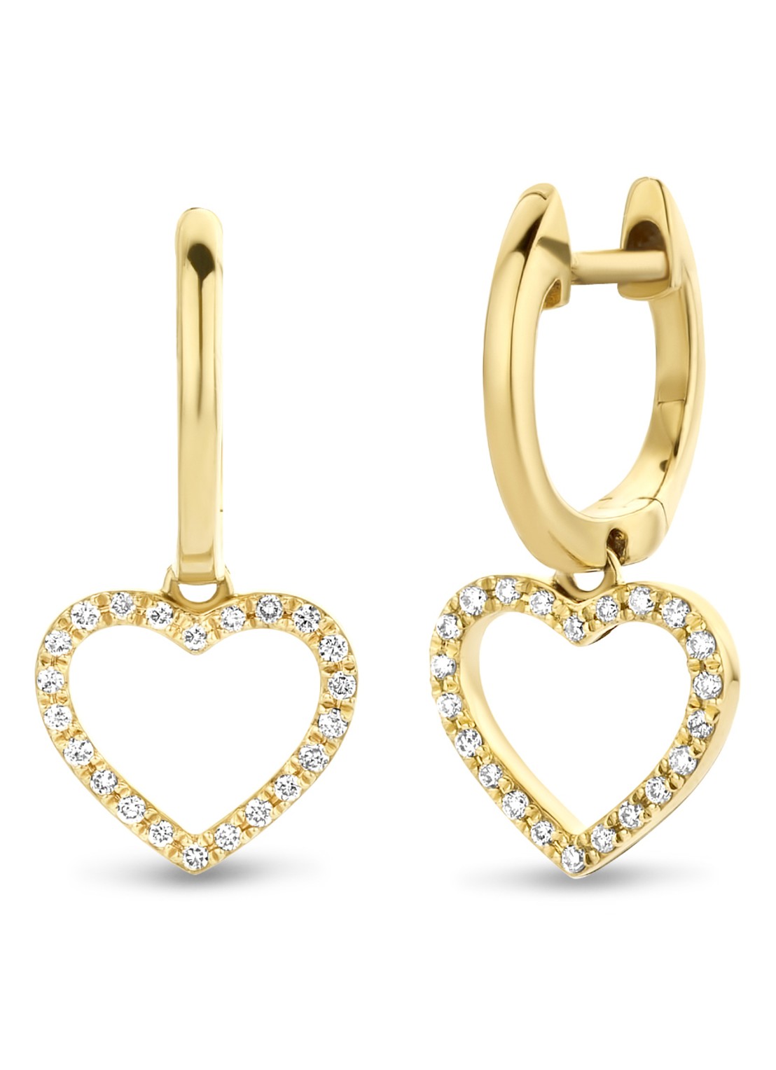 Diamond Point Geelgouden oorsieraden 0.13 ct diamant Dreamer - voorkant geelgoud