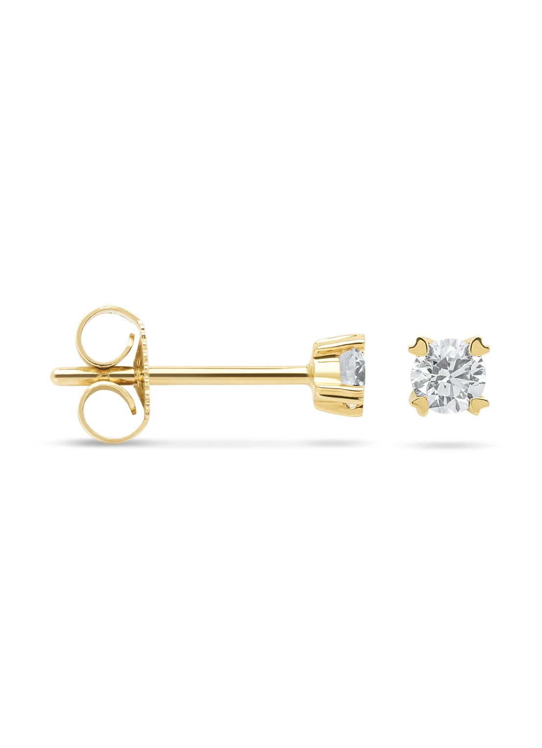 Diamond Point Geelgouden oorsieraden 0.22 ct diamant Hearts & Arrows - voorkant goud