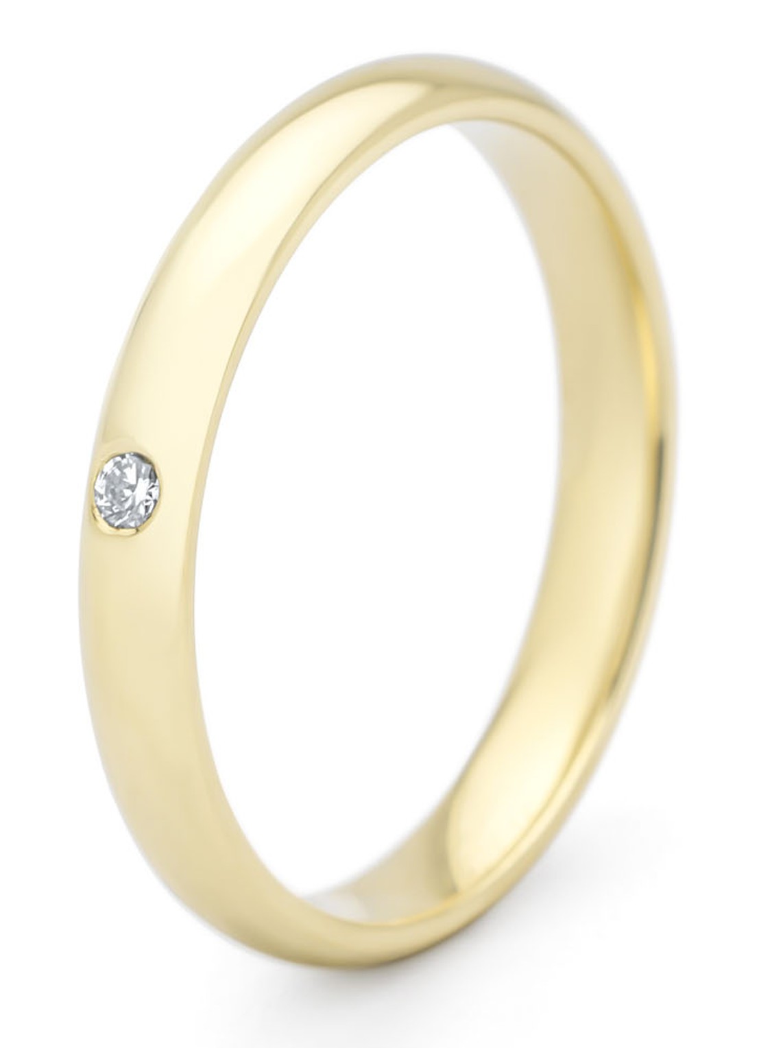 Diamond Point Geelgouden ring, 0.02 ct diamant, Wedding - voorkant geelgoud