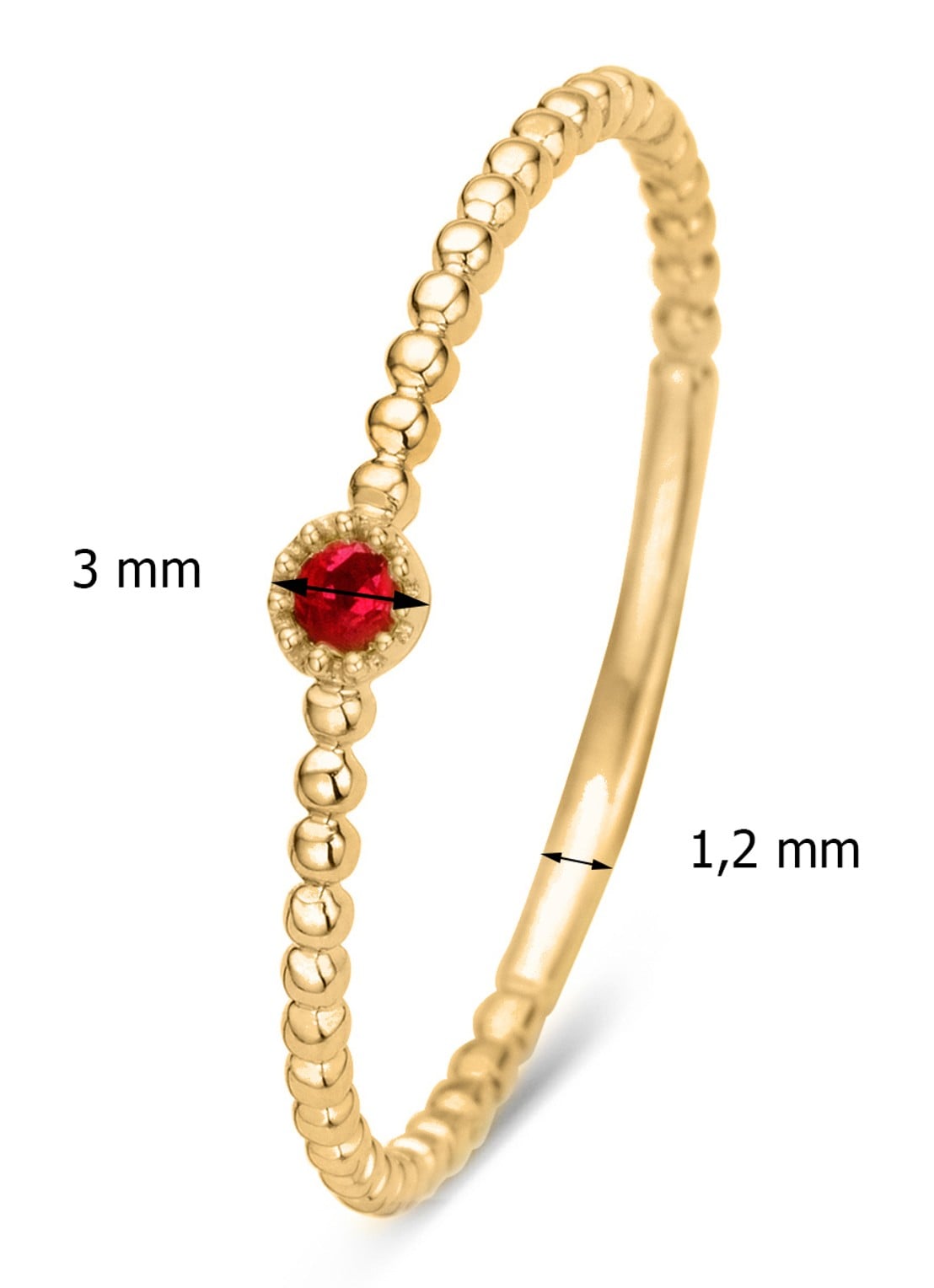 Diamond Point Geelgouden ring 0.04 ct robijn Joy - detail 3 goud
