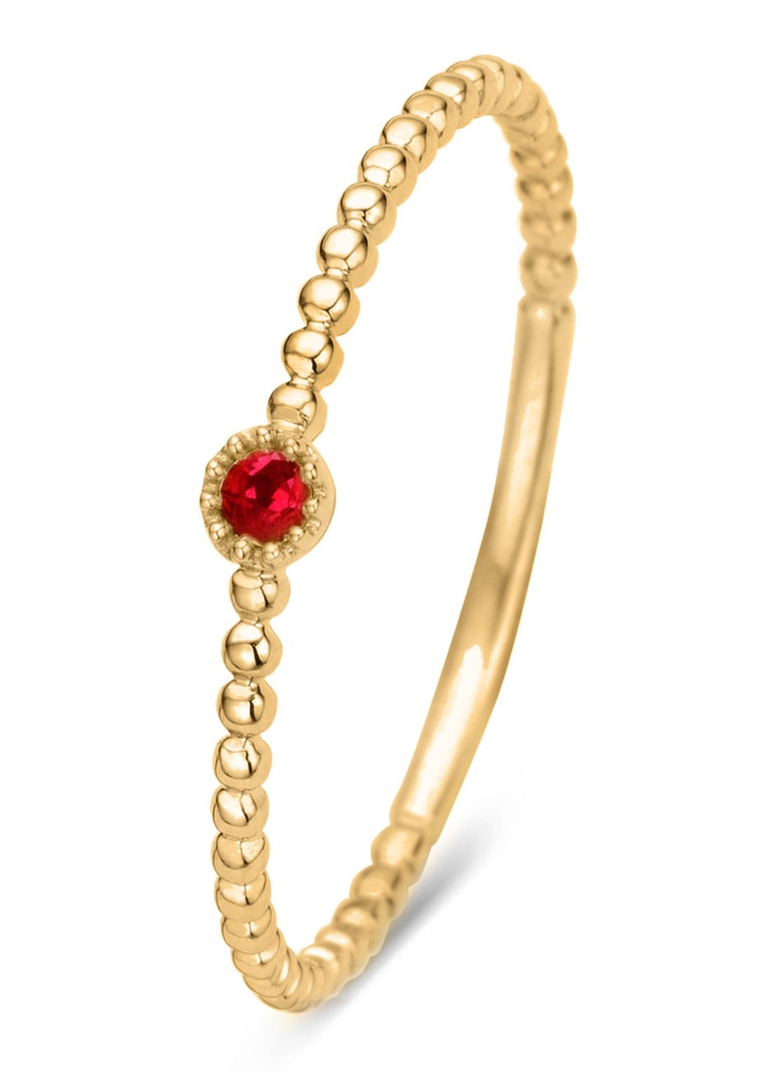 Diamond Point Geelgouden ring 0.04 ct robijn Joy - voorkant goud