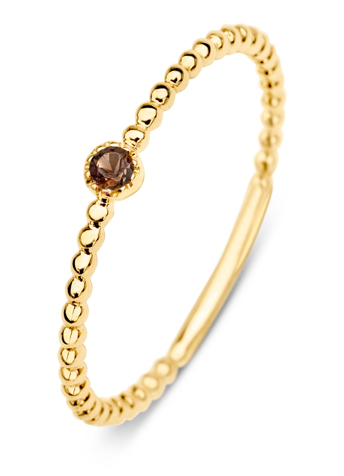 Diamond Point Geelgouden ring 0.04 ct rookkwarts Joy - voorkant geelgoud