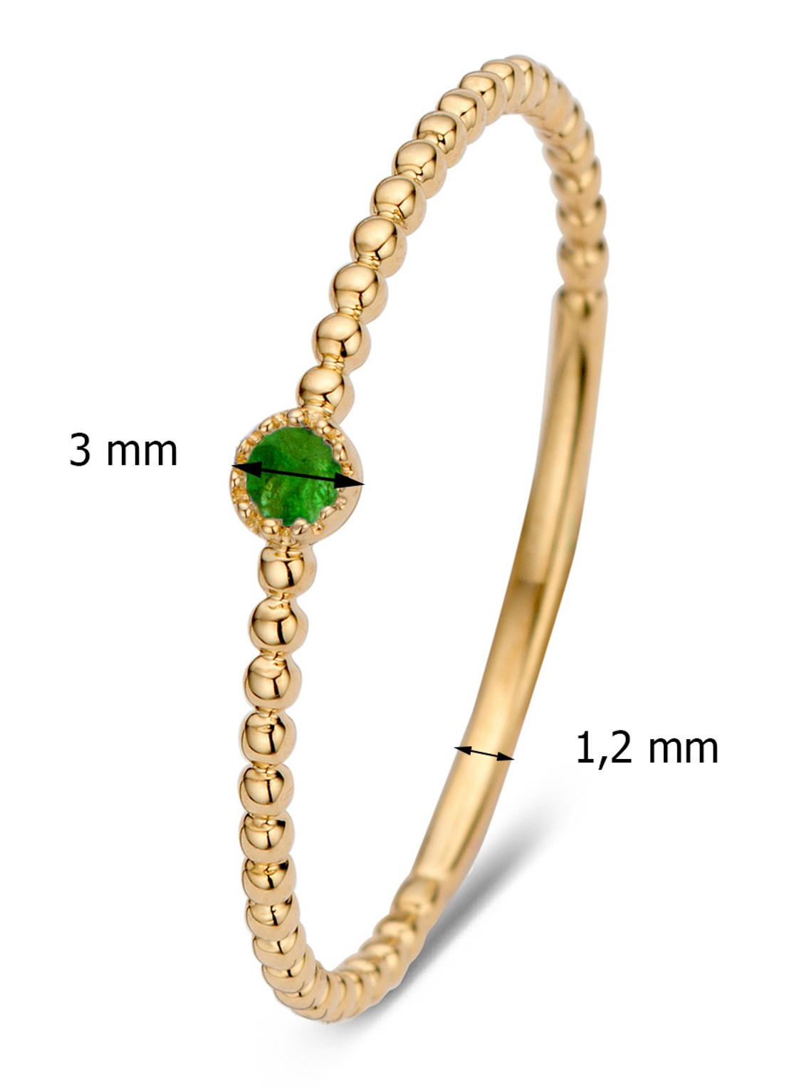 Diamond Point Geelgouden ring 0.04 ct smaragd Joy - detail goud