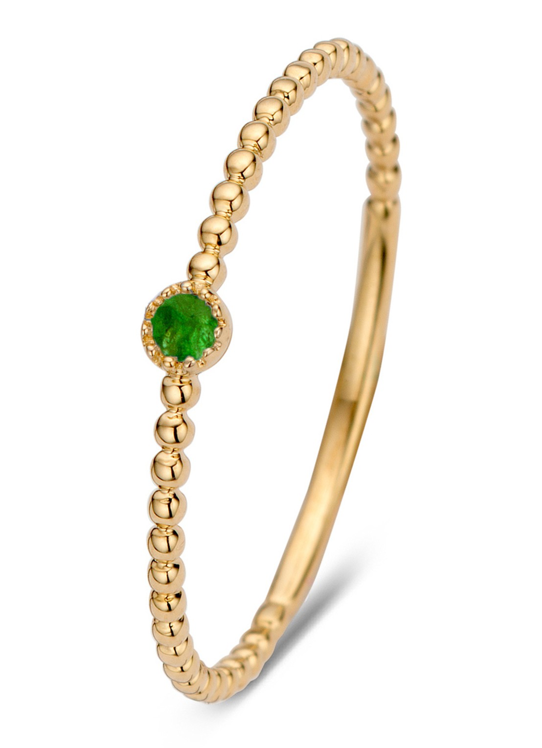 Diamond Point Geelgouden ring 0.04 ct smaragd Joy - voorkant 2 goud