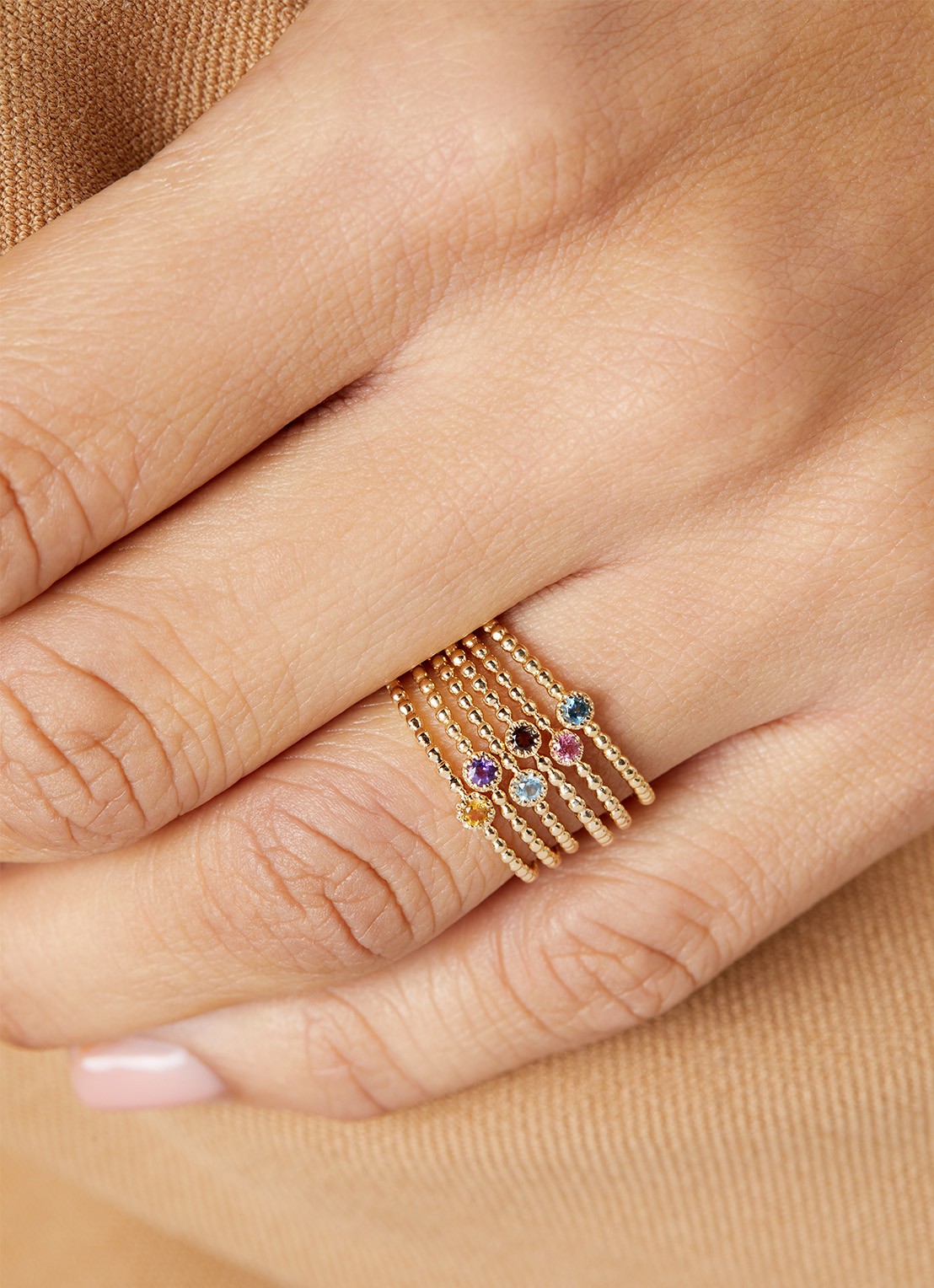 Diamond Point Geelgouden ring 0.04 ct toermalijn Joy - voorkant 2 goud
