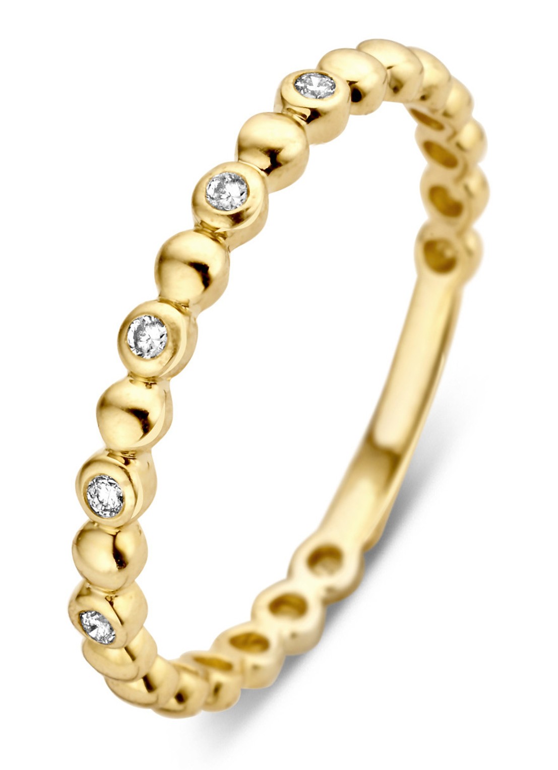 Diamond Point Geelgouden ring 0.05 ct diamant Ensemble - voorkant geelgoud