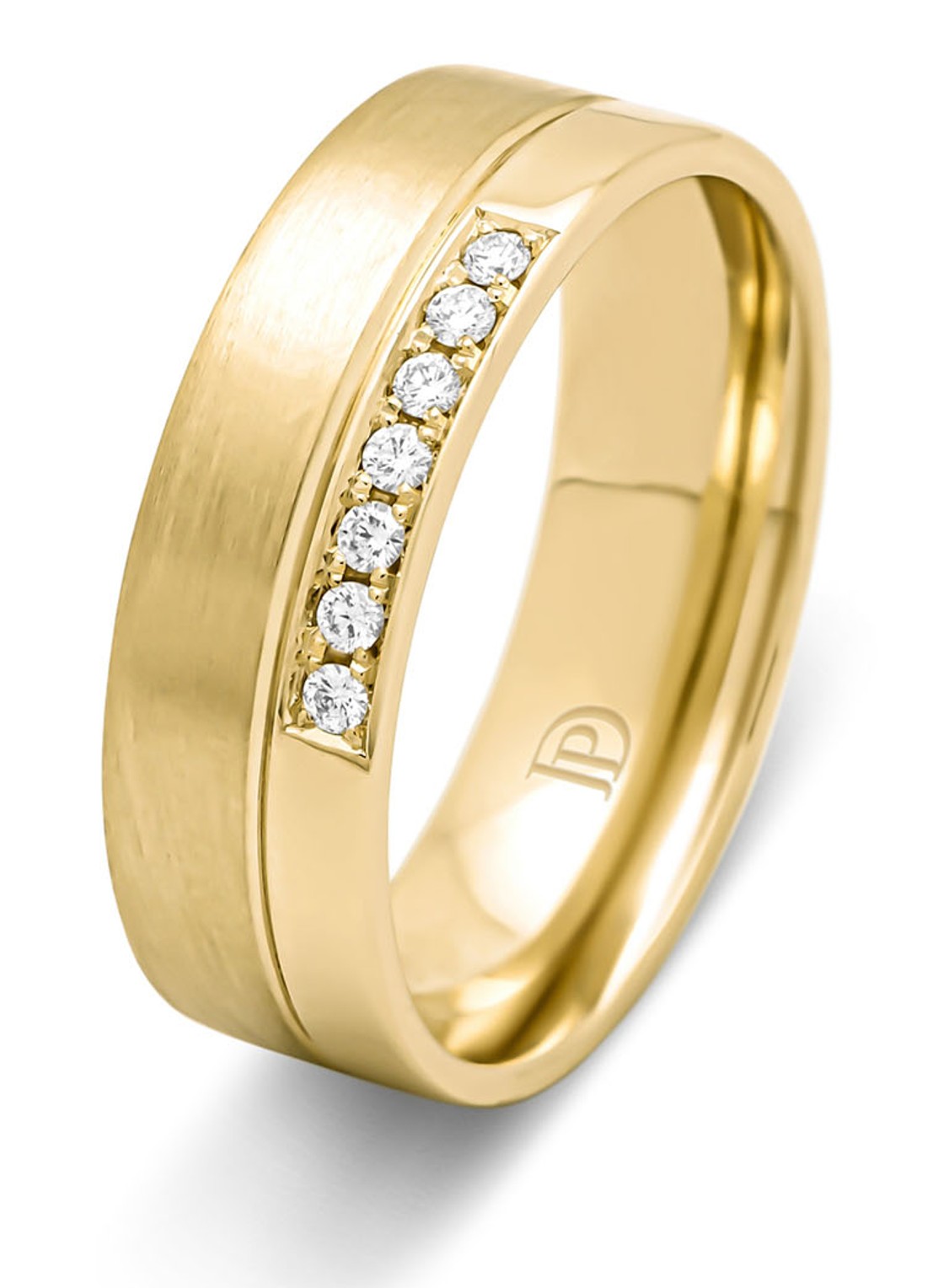 Diamond Point Geelgouden ring, 0.07 ct diamant, Wedding - voorkant 2 geelgoud