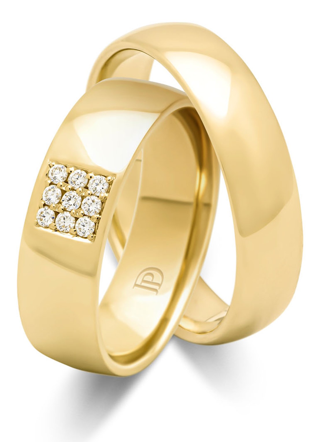Diamond Point Geelgouden ring, 0.09 ct diamant, Wedding - detail geelgoud