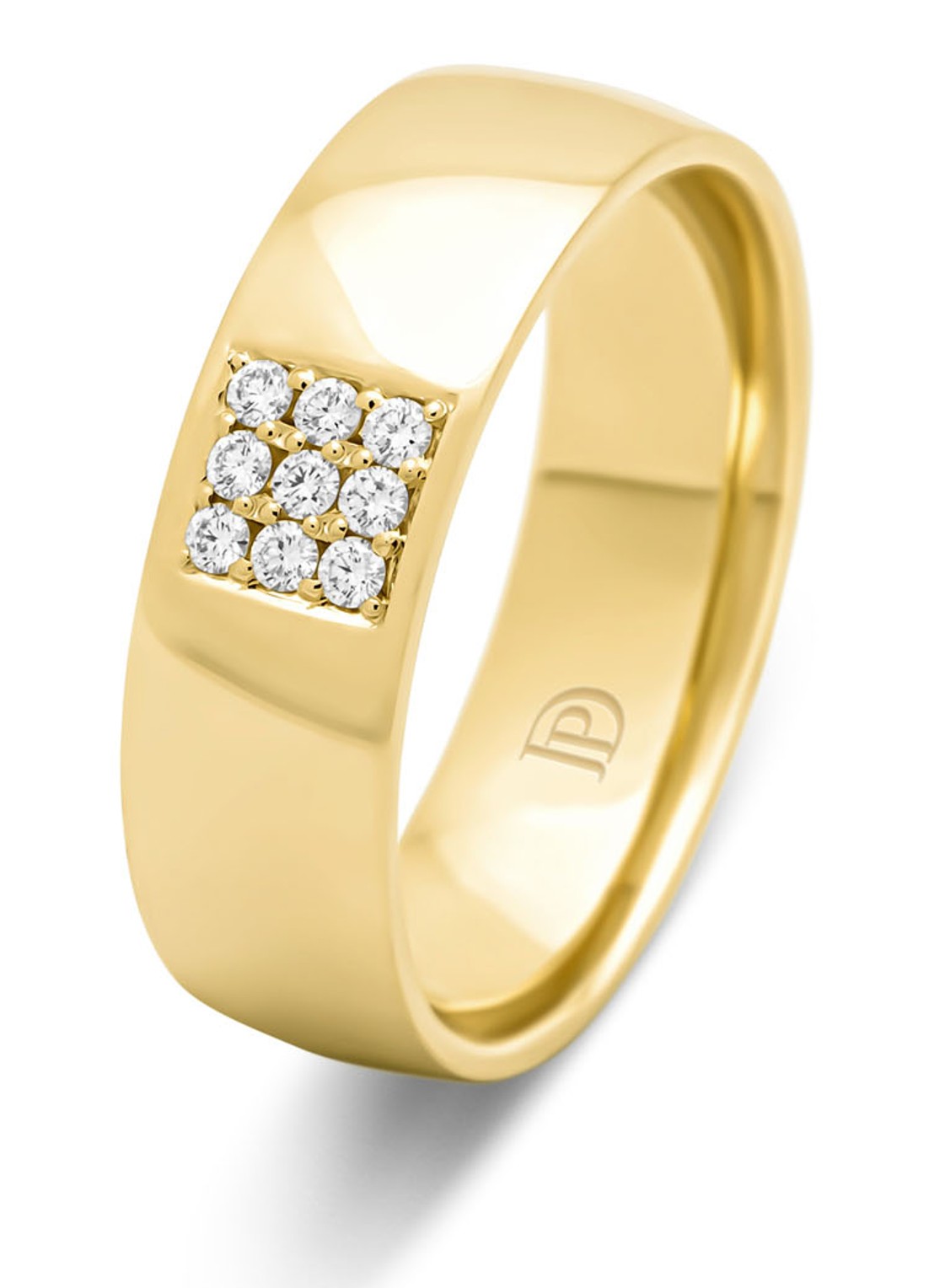 Diamond Point Geelgouden ring, 0.09 ct diamant, Wedding - voorkant 2 geelgoud