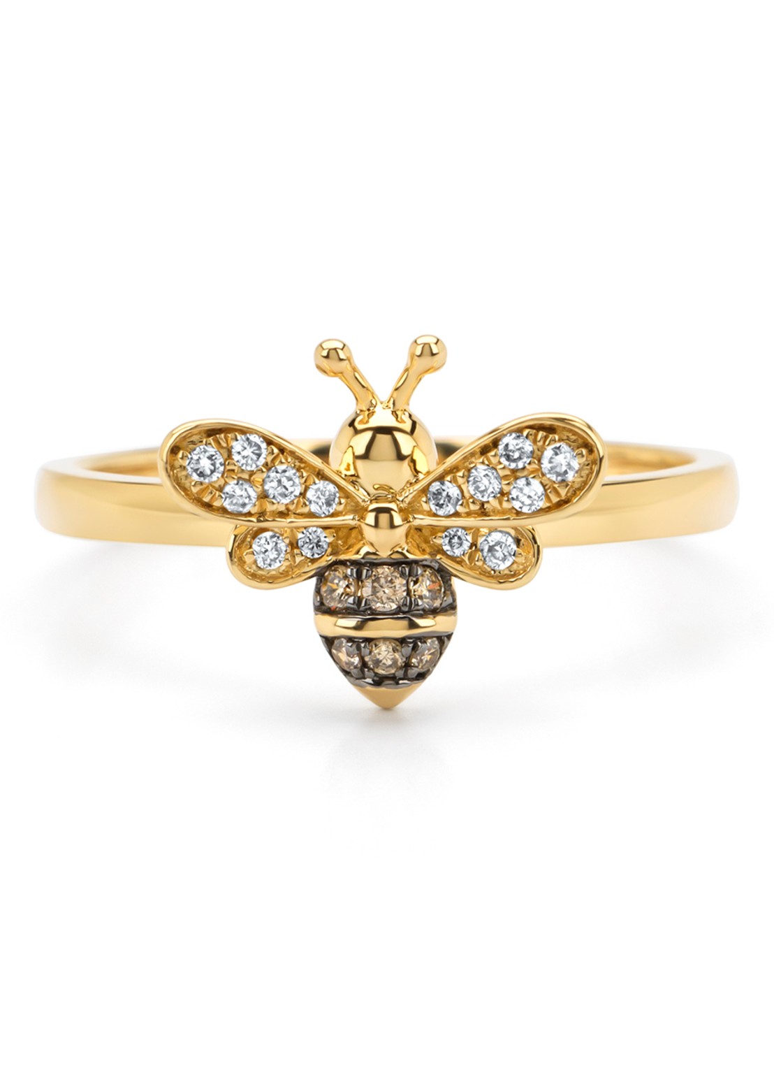 Diamond Point Geelgouden ring, 0.11 ct diamant, Queen Bee - detail 3 geelgoud