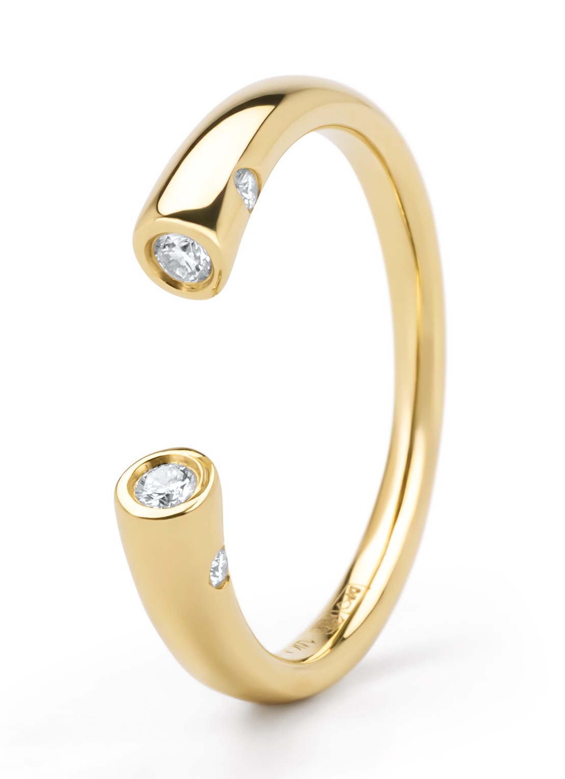Diamond Point Geelgouden ring, 0.11 ct diamant, Starlight - voorkant 2 geelgoud