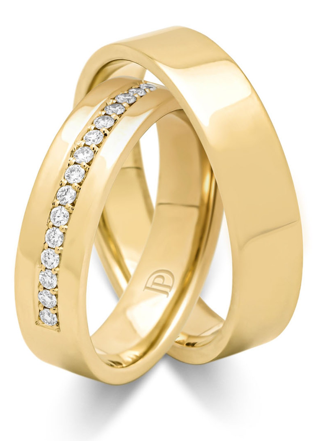 Diamond Point Geelgouden ring, 0.15 ct diamant, Wedding - detail geelgoud