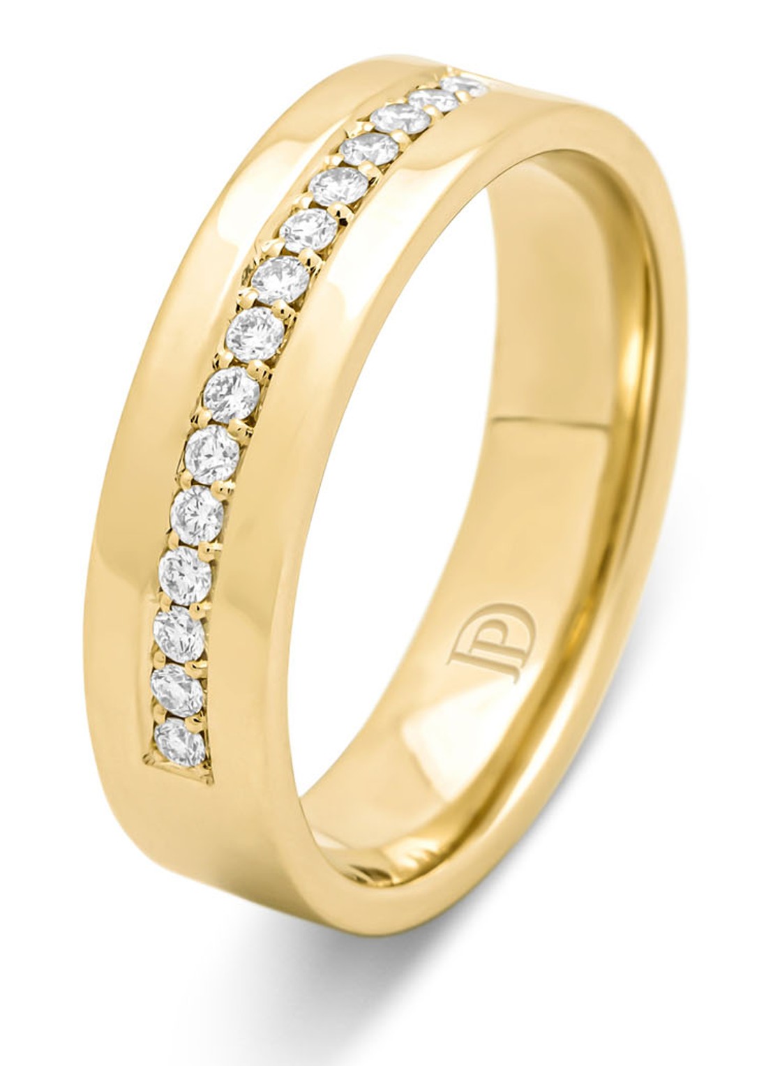 Diamond Point Geelgouden ring, 0.15 ct diamant, Wedding - voorkant 2 geelgoud