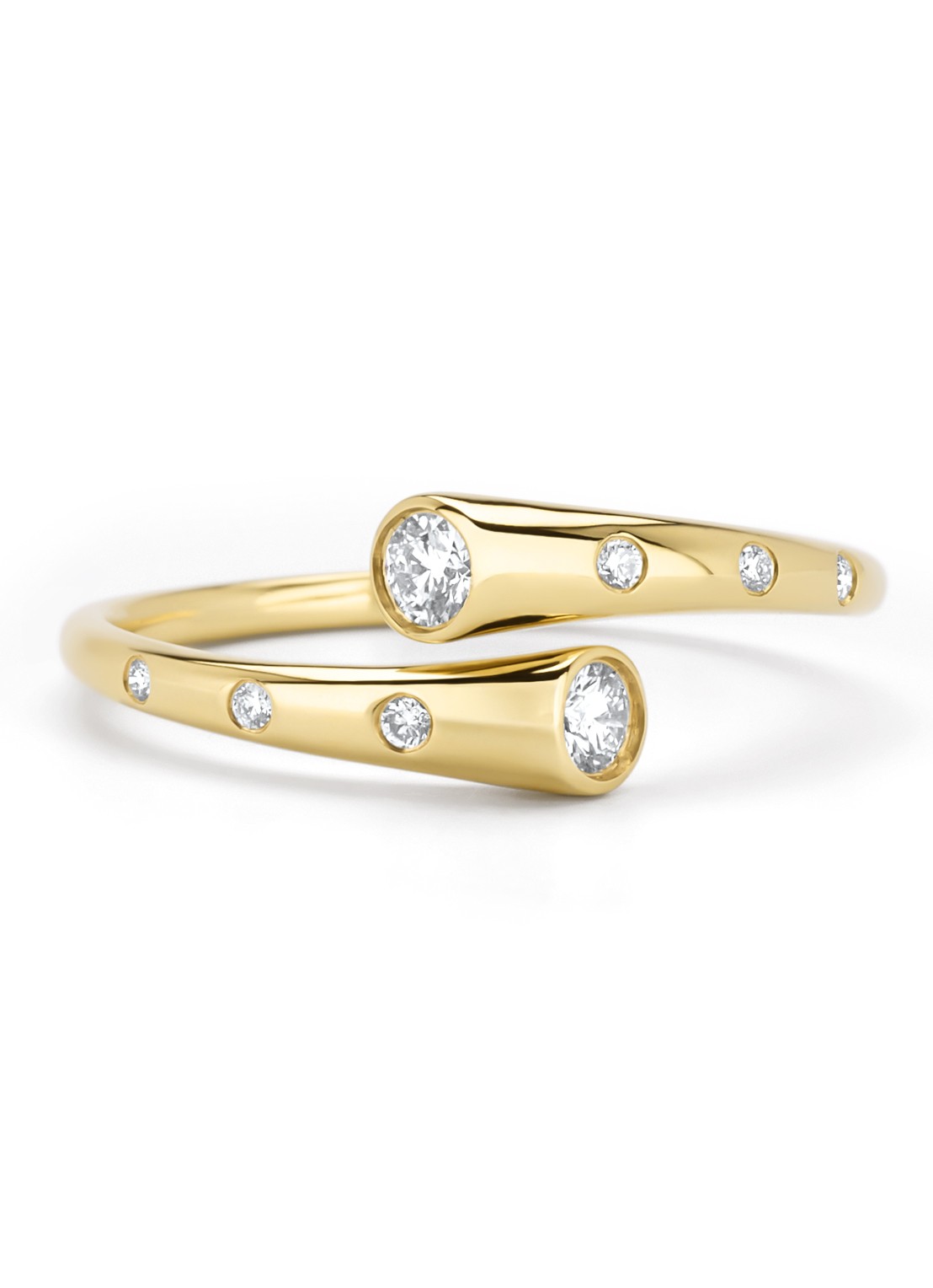 Diamond Point Geelgouden ring, 0.17 ct diamant, Starlight - achterkant 4 geelgoud