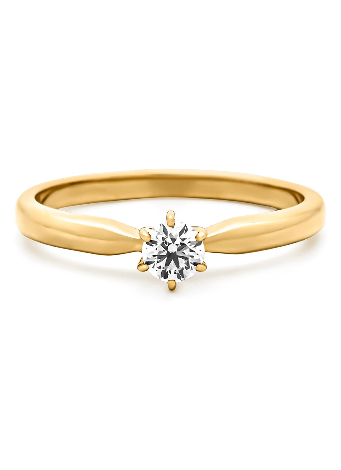 Diamond Point Geelgouden ring, 0.20 ct diamant, Hearts & Arrows - detail 3 geelgoud