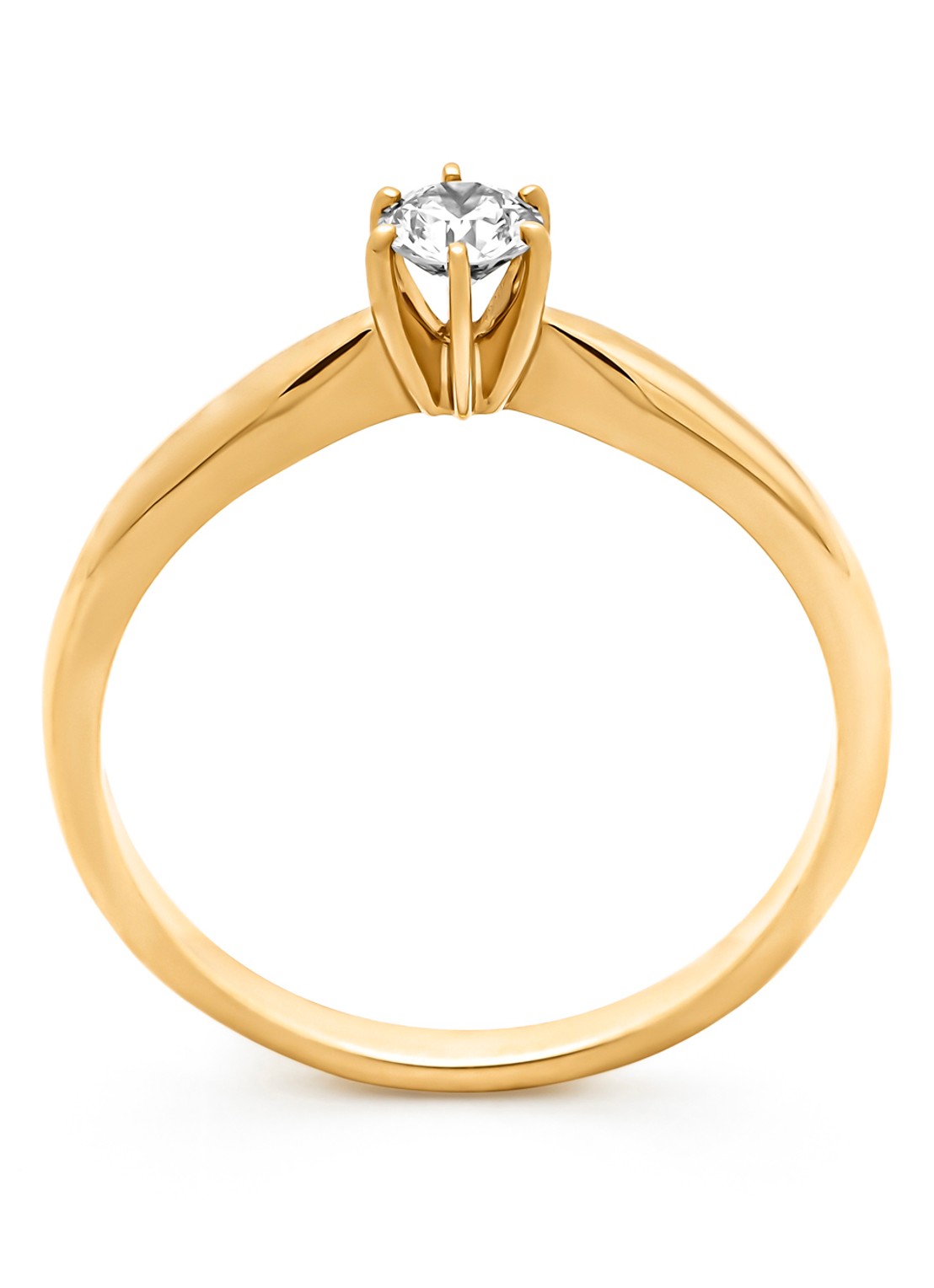 Diamond Point Geelgouden ring, 0.20 ct diamant, Hearts & Arrows - detail 4 geelgoud