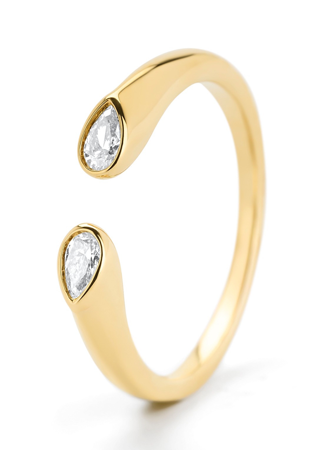 Diamond Point Geelgouden ring, 0.20 ct diamant, Starlight - voorkant geelgoud