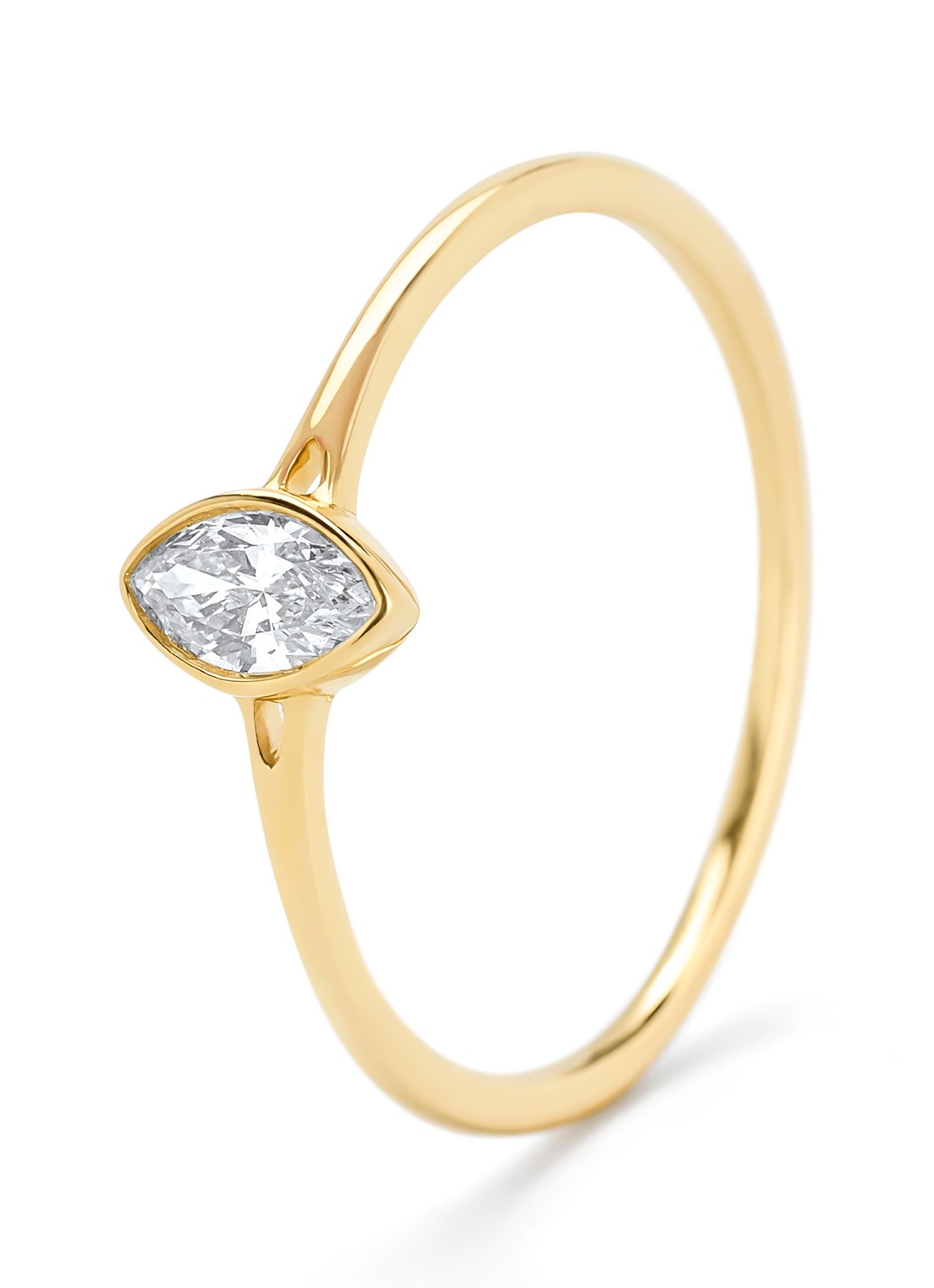 Diamond Point Geelgouden ring, 0.20 ct diamant, Starlight - voorkant 3 geelgoud