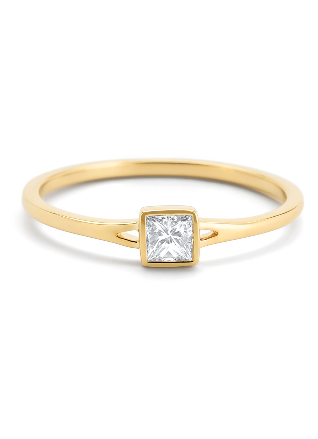 Diamond Point Geelgouden ring, 0.20 ct diamant, Starlight - detail 4 geelgoud