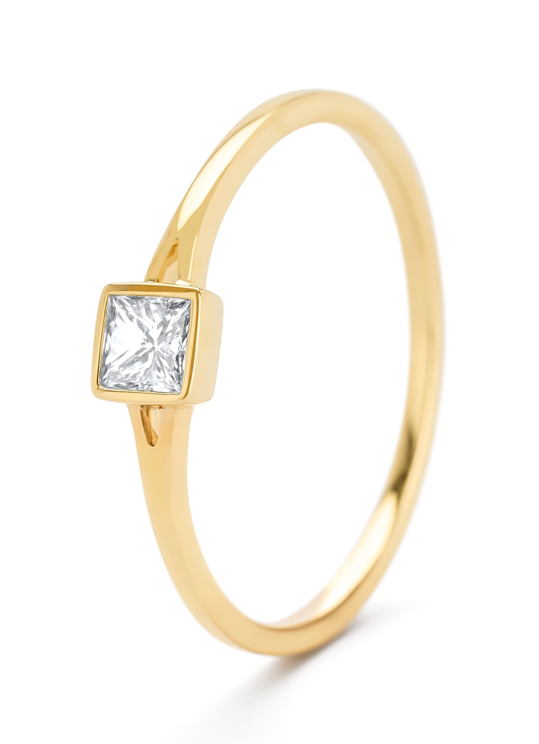 Diamond Point Geelgouden ring, 0.20 ct diamant, Starlight - voorkant geelgoud