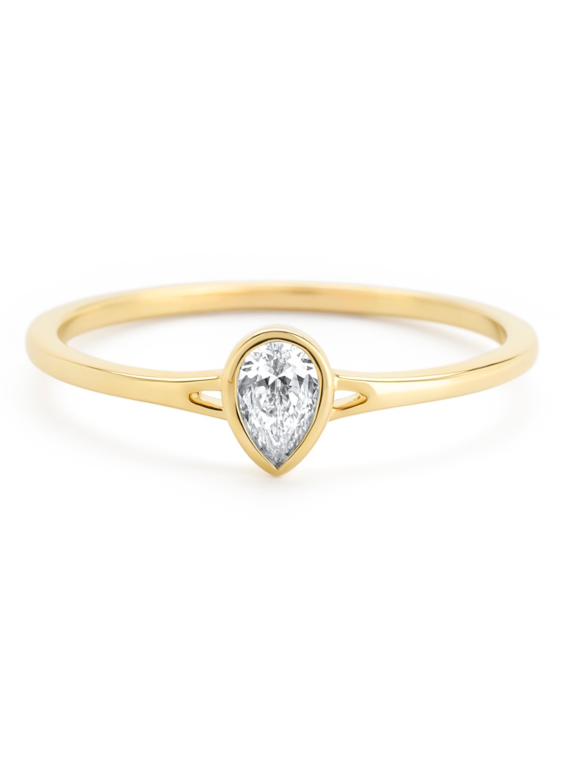 Diamond Point Geelgouden ring, 0.20 ct diamant, Starlight - detail 4 geelgoud