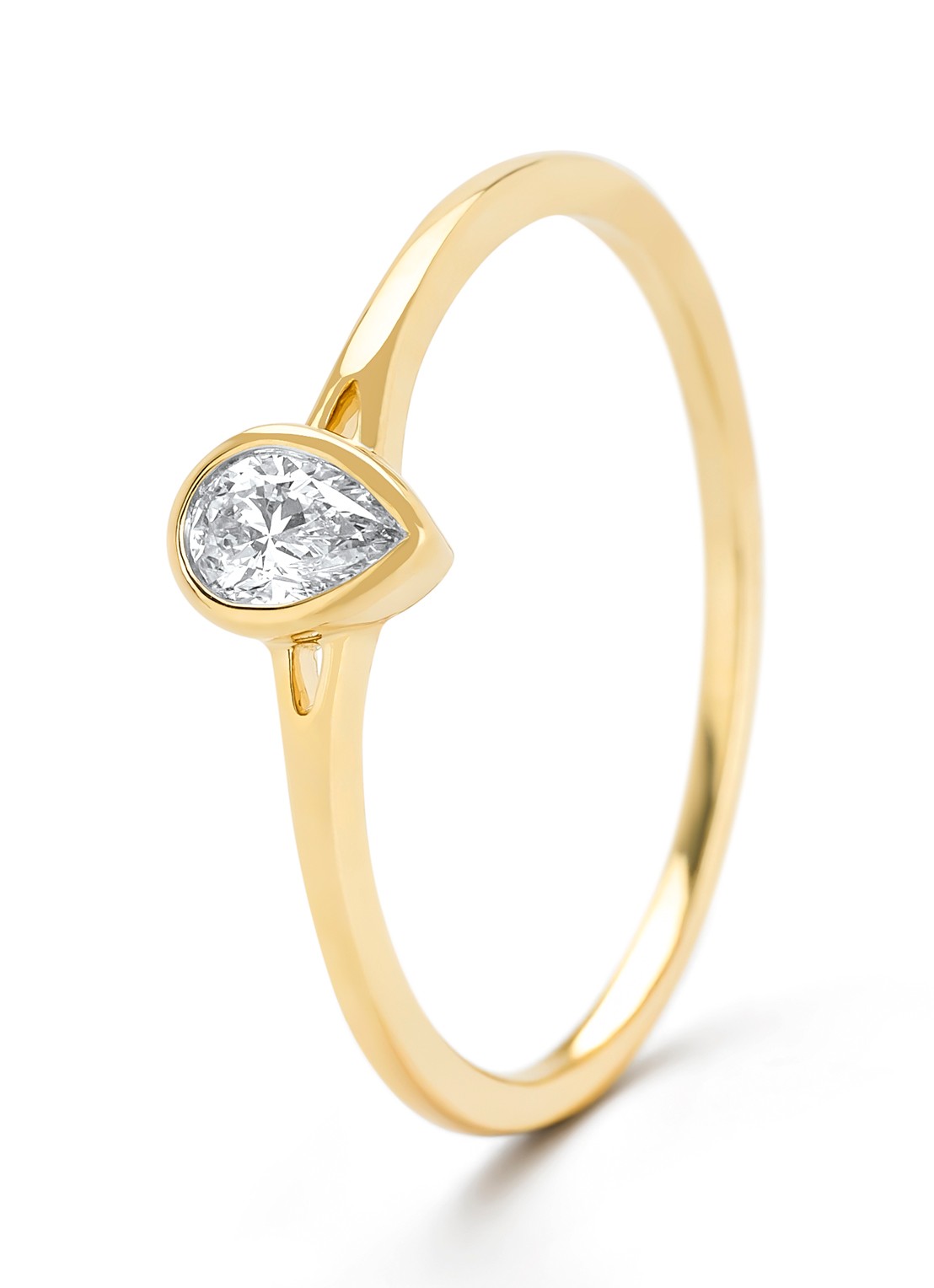 Diamond Point Geelgouden ring, 0.20 ct diamant, Starlight - voorkant geelgoud