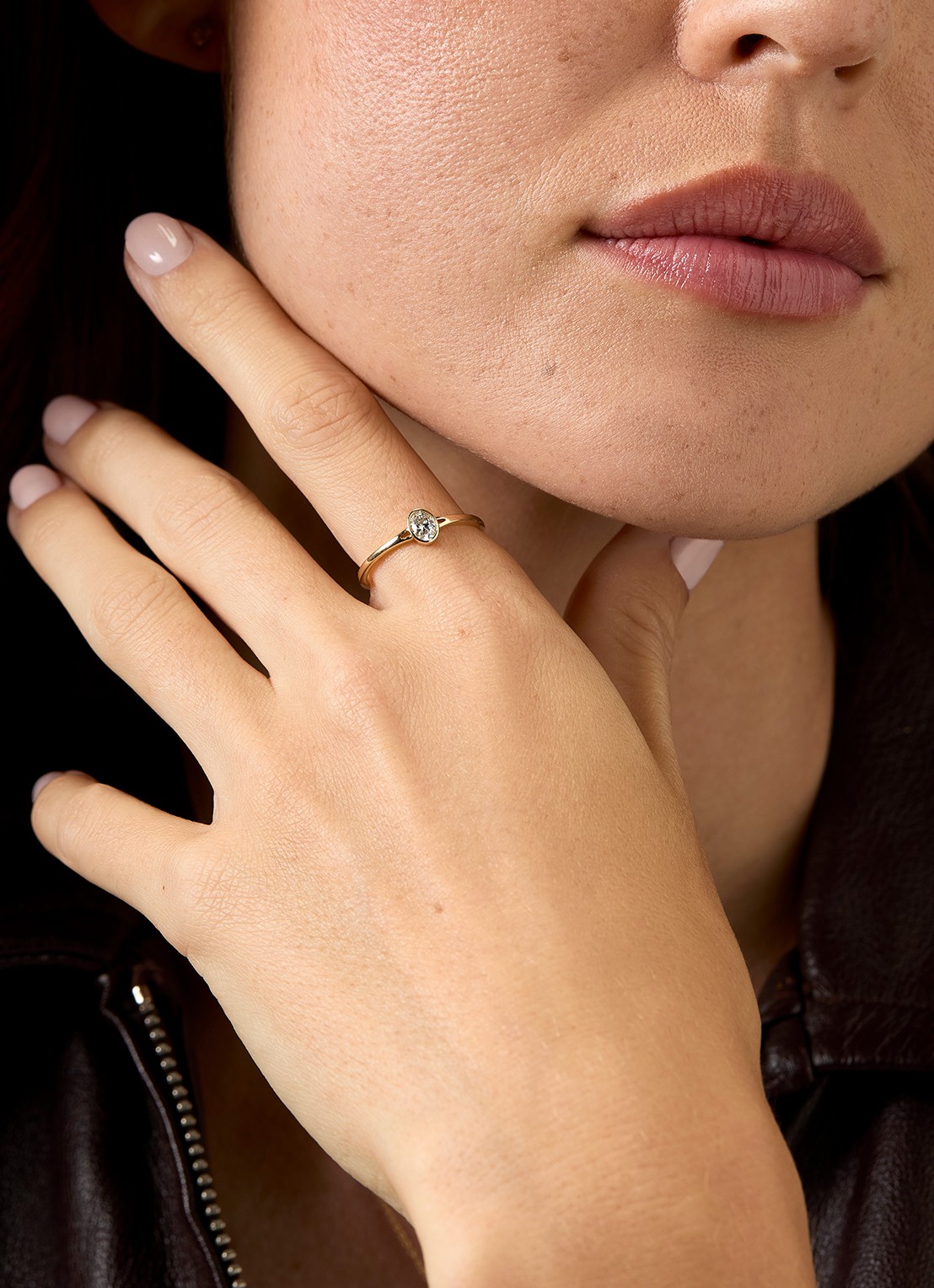 Diamond Point Geelgouden ring, 0.22 ct diamant, Starlight - voorkant 5 geelgoud