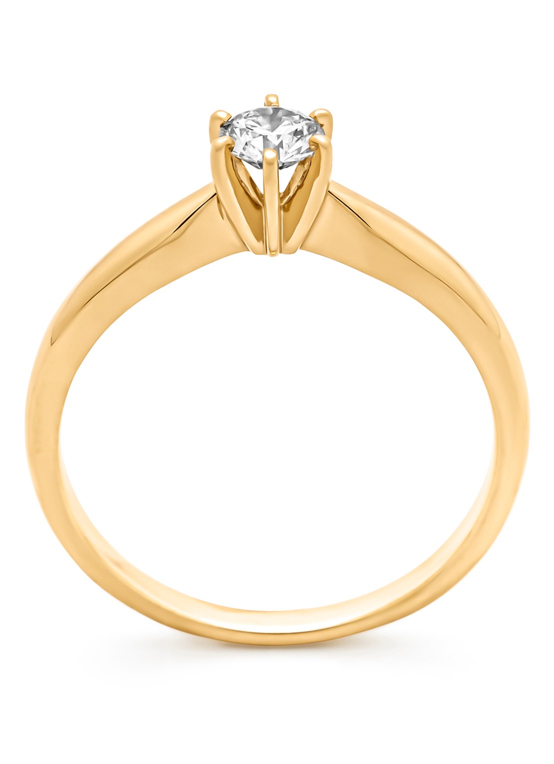 Diamond Point Geelgouden ring, 0.25 ct diamant, Hearts & Arrows - detail 4 geelgoud