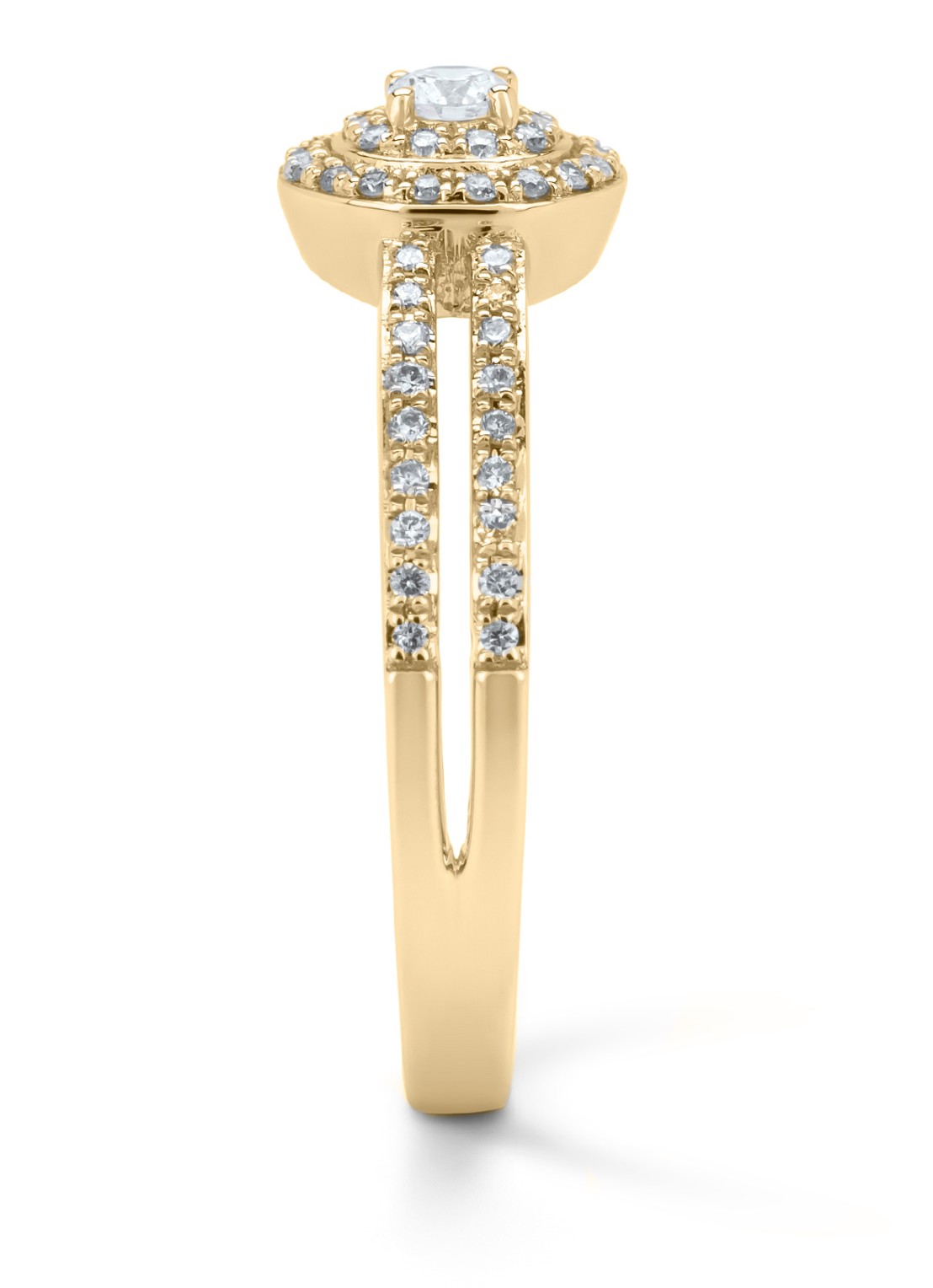 Diamond Point Geelgouden ring, 0.28 ct diamant, Petite Romance - detail 2 geelgoud