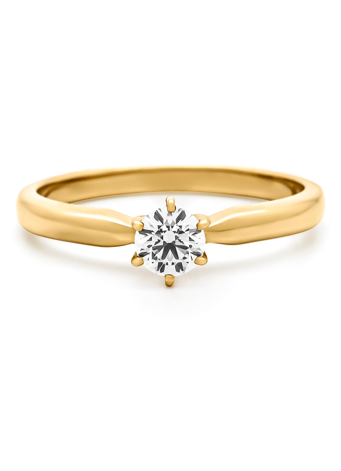 Diamond Point Geelgouden ring, 0.30 ct diamant, Hearts & Arrows - detail 3 geelgoud