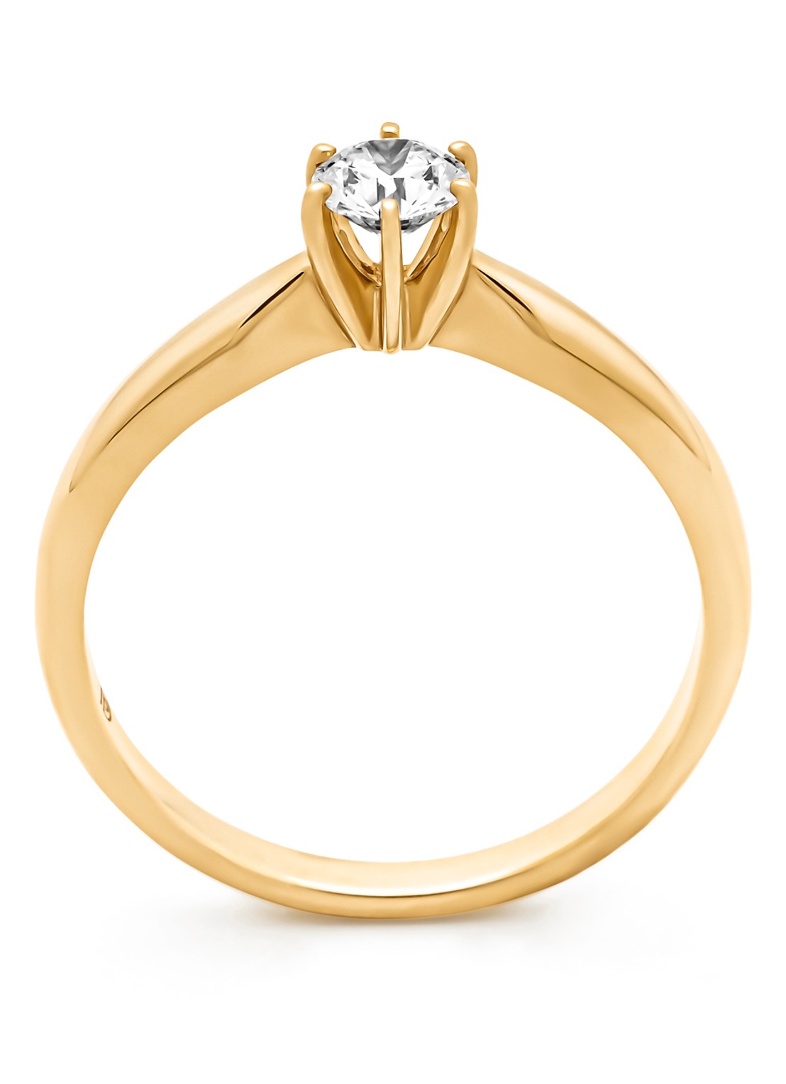 Diamond Point Geelgouden ring, 0.30 ct diamant, Hearts & Arrows - detail 4 geelgoud