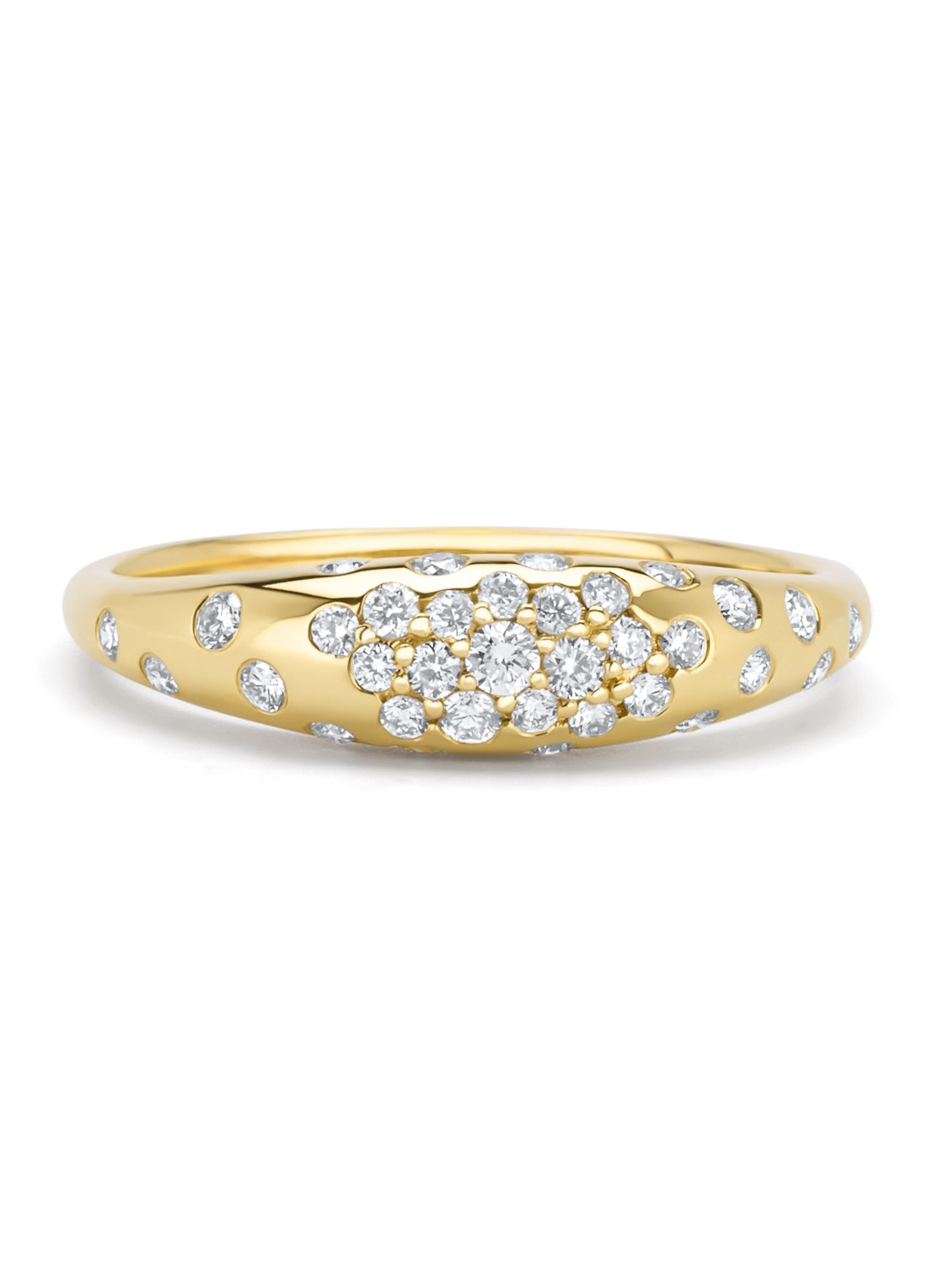 Diamond Point Geelgouden ring, 0.32 ct diamant, Starlight - achterkant 3 geelgoud