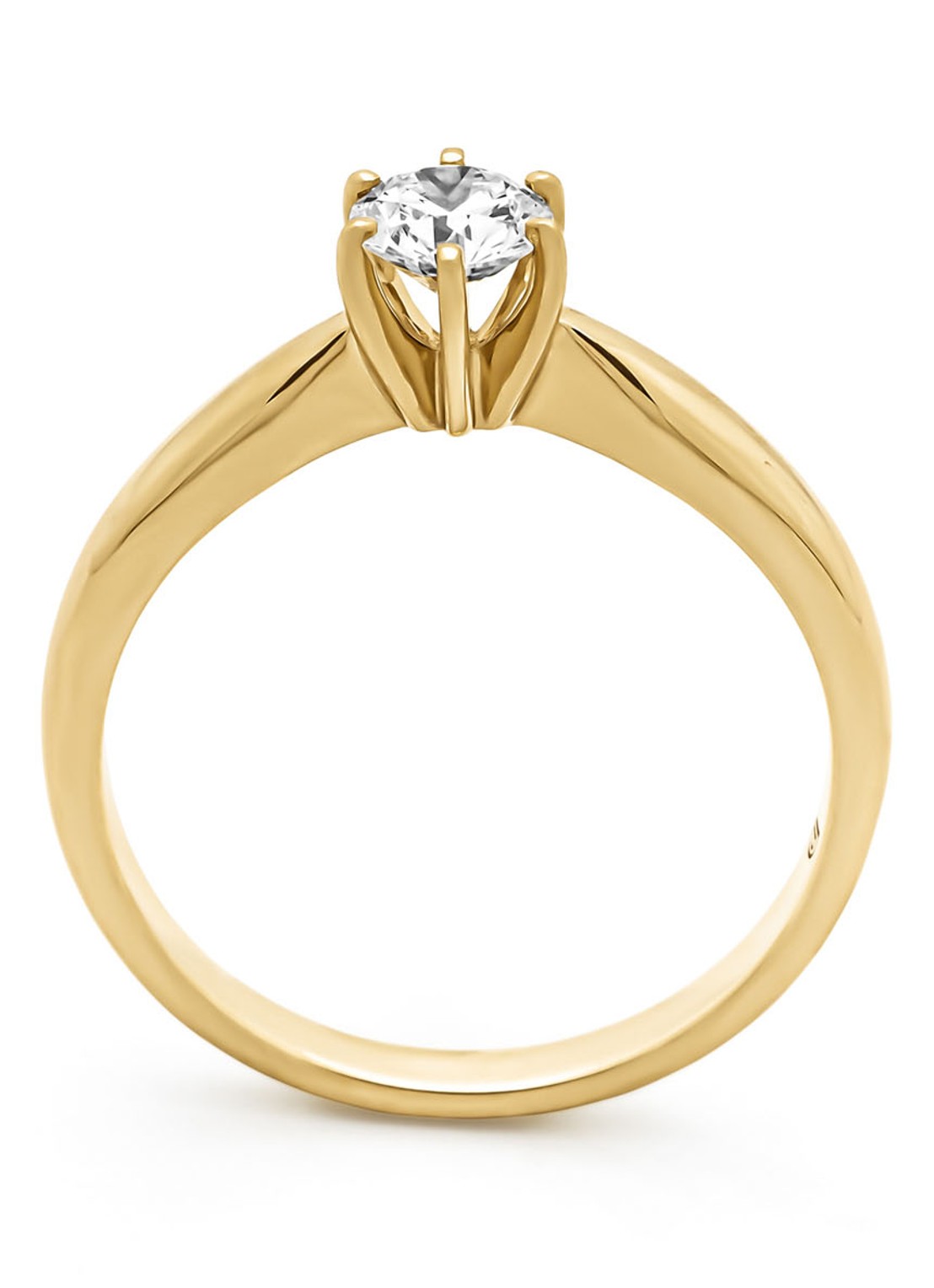 Diamond Point Geelgouden ring, 0.40 ct diamant, Hearts & Arrows - detail 3 geelgoud