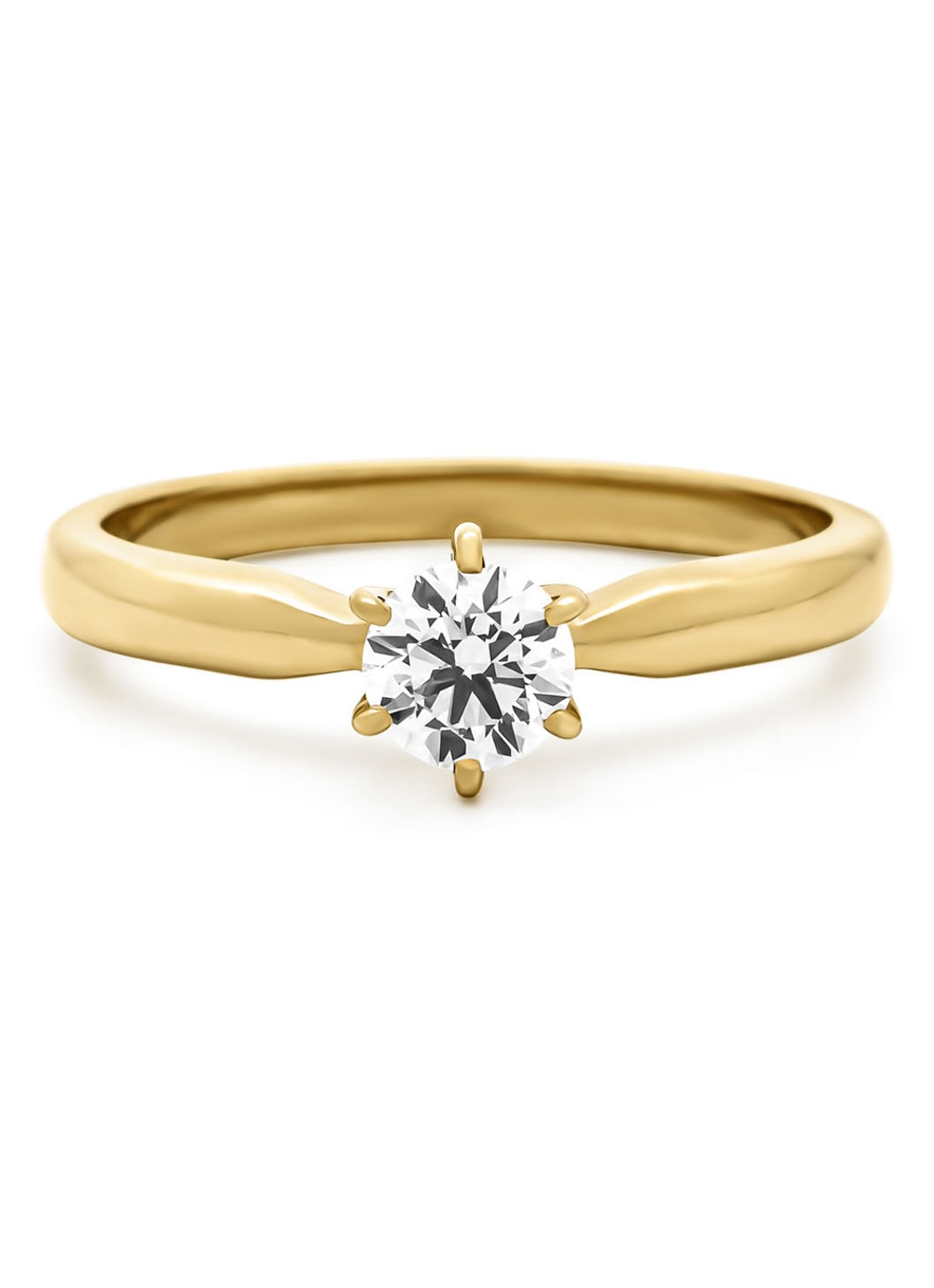 Diamond Point Geelgouden ring, 0.40 ct diamant, Hearts & Arrows - detail 4 geelgoud